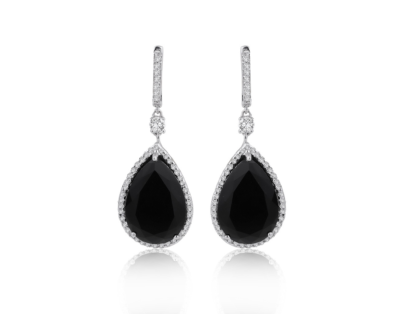 Великолепные золотые серьги с ониксами 13.75ct 220220/8