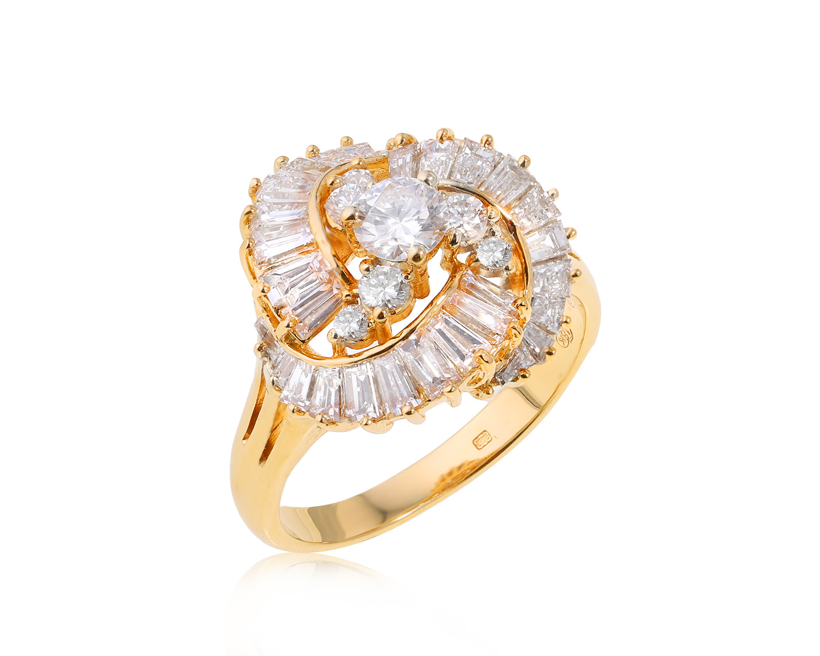 Золотое кольцо с бриллиантами 1.64ct 990039/1