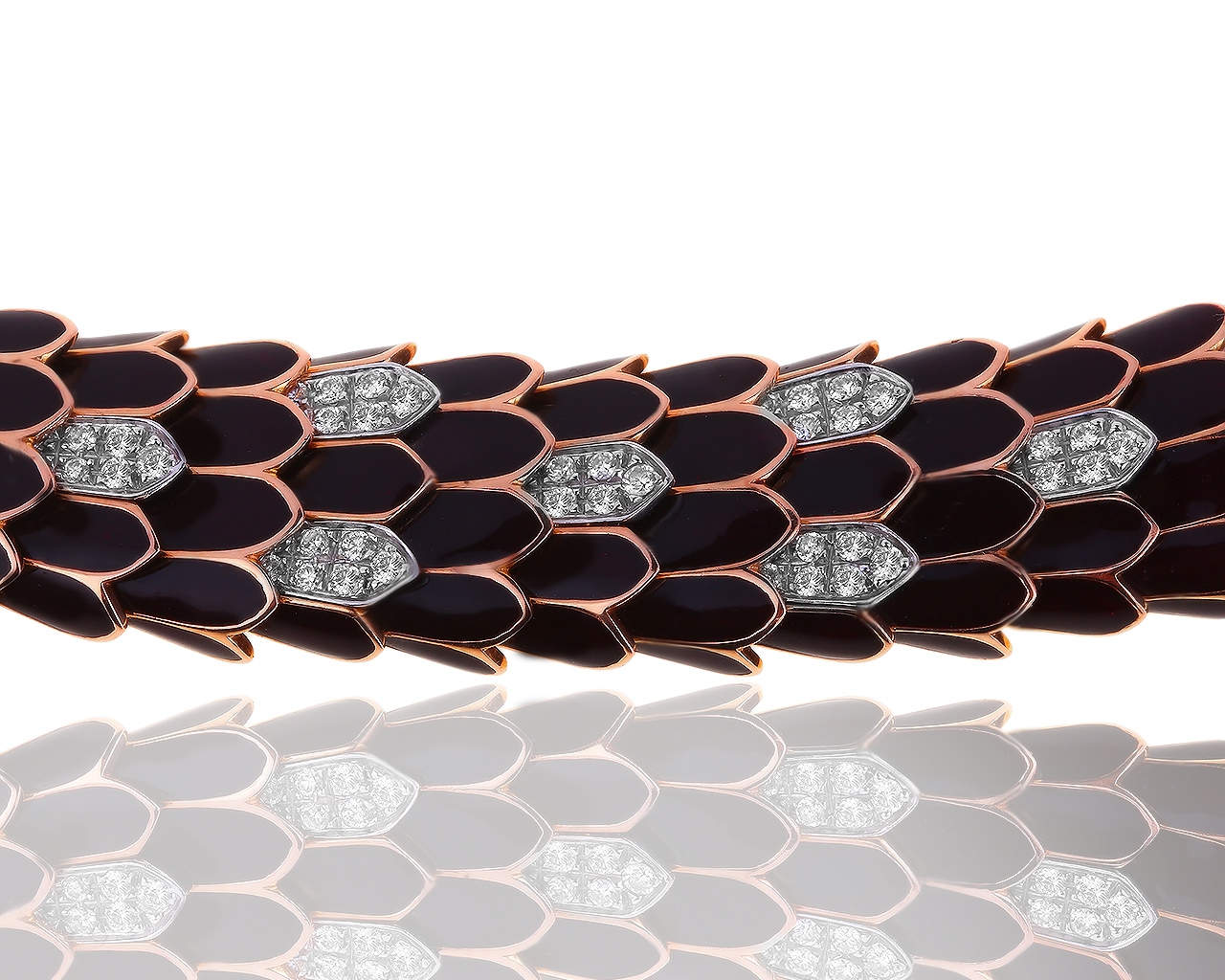 Оригинальный золотой браслет с эмалью и бриллиантами 1.97ct Roberto Coin