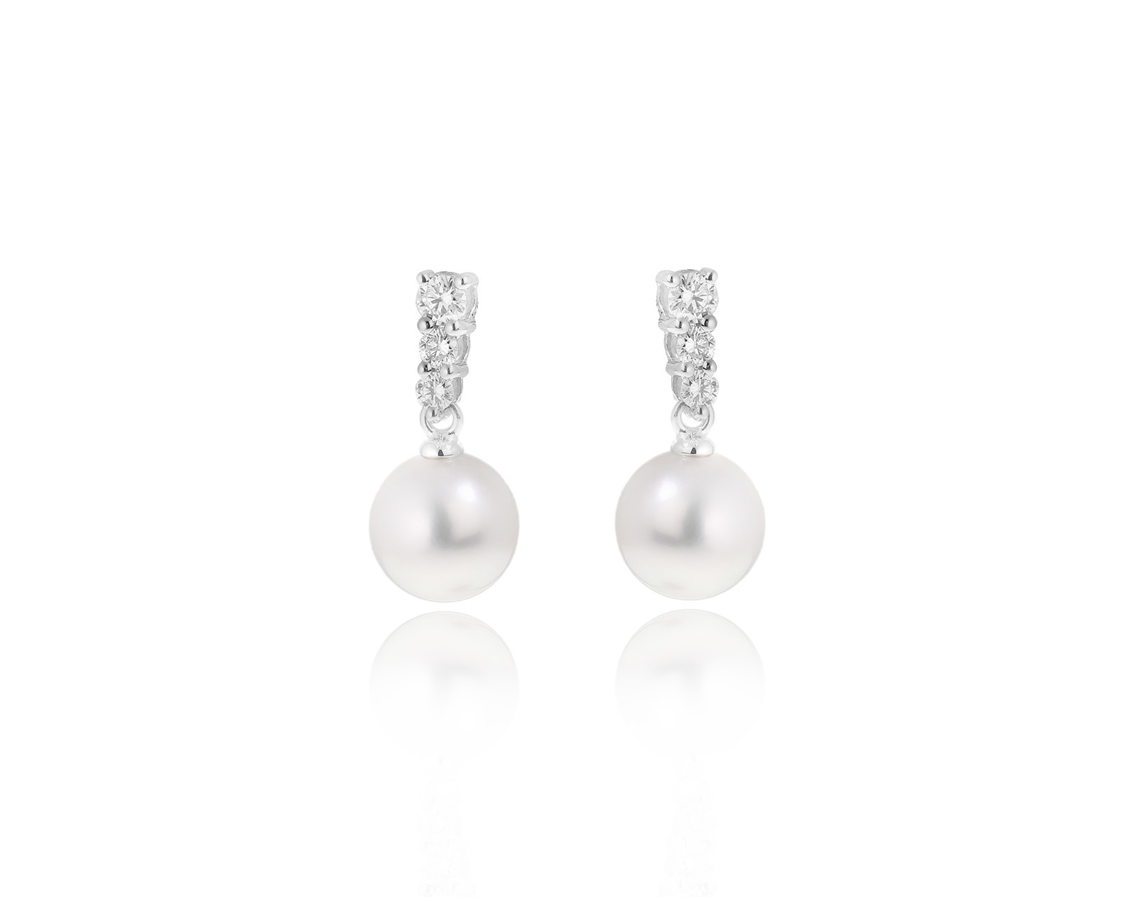 Оригинальные золотые серьги с жемчугом Акойя Mikimoto 020624/1