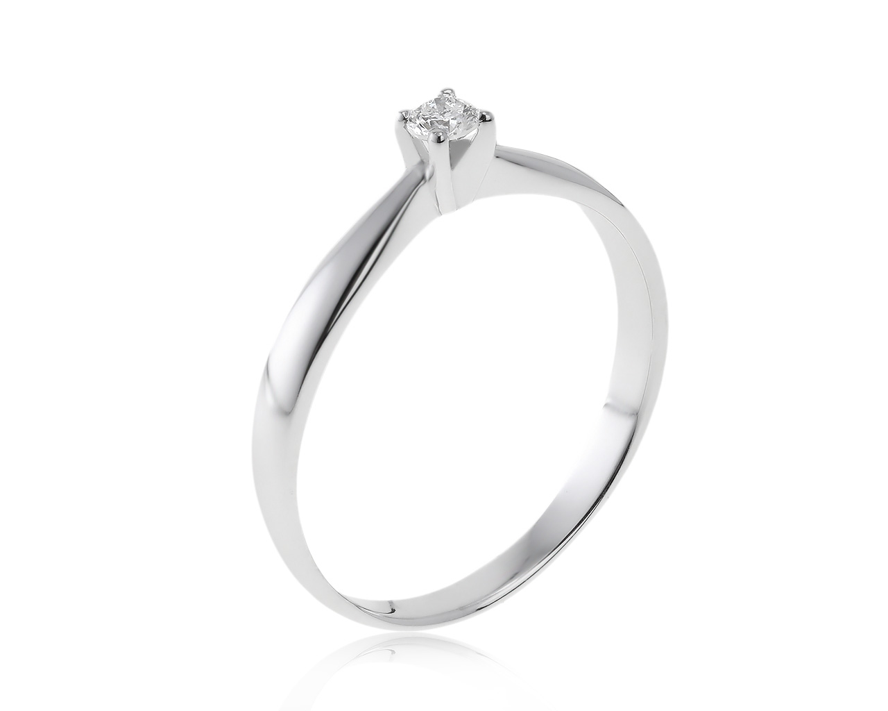 Оригинальное золотое кольцо с бриллиантом 0.07ct ЭПЛ Якутские бриллианты 160321/2