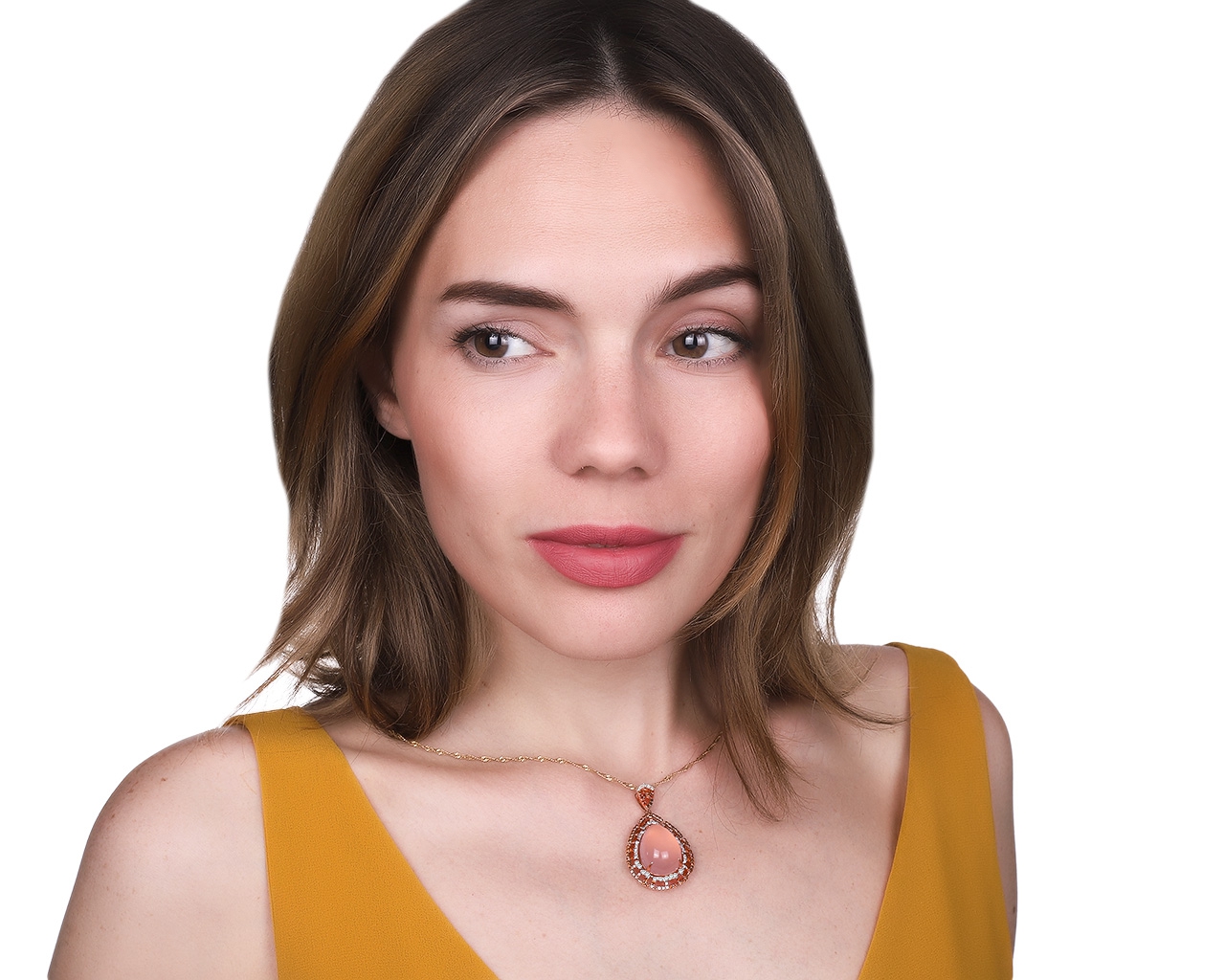 Роскошный золотой кулон с розовым кварцем 20.18ct