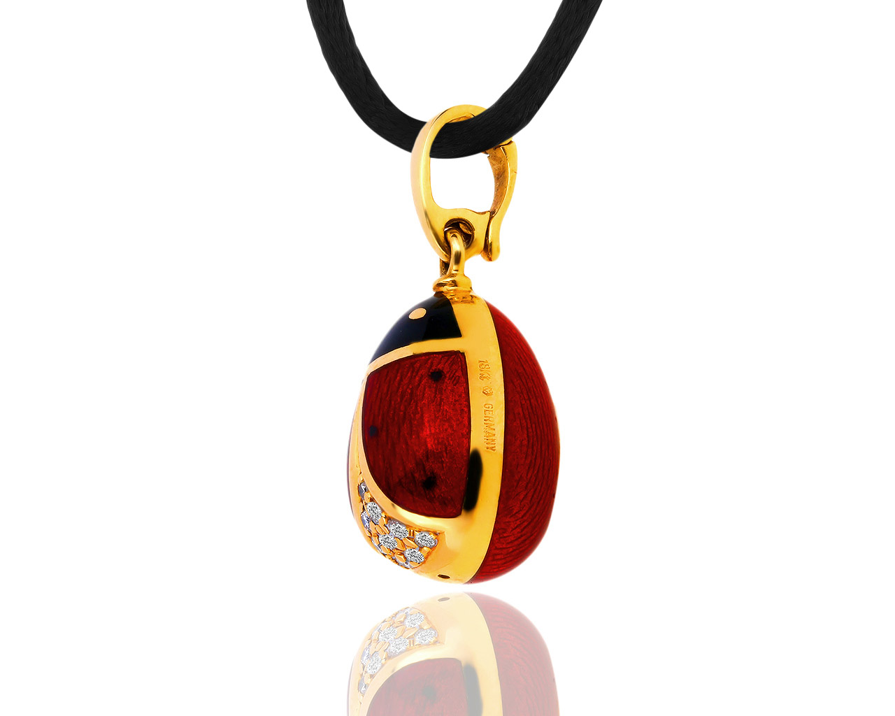 Золотой кулон-шарм с эмалями и бриллиантами Faberge Egg