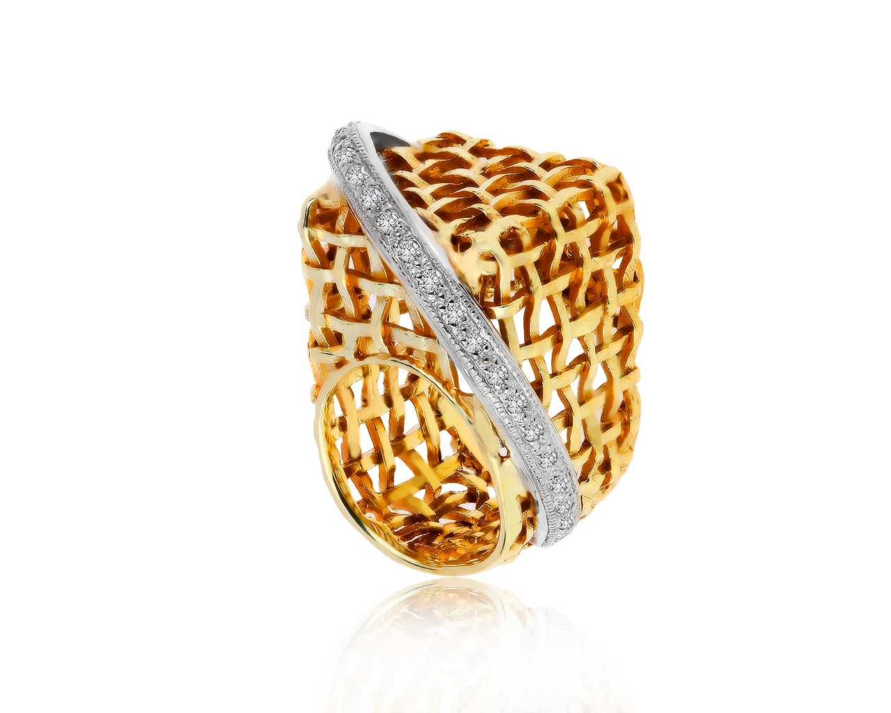 Оригинальное золотое кольцо с бриллиантами 0.42ct German Kabirski 140220/11