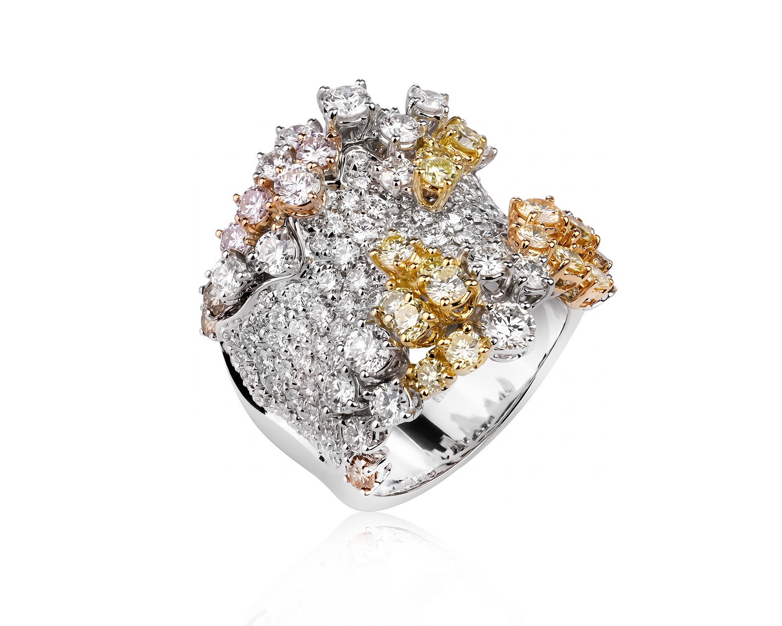 Оригинальное золотое кольцо с бриллиантами 4.61ct New Italian Art 290726/11