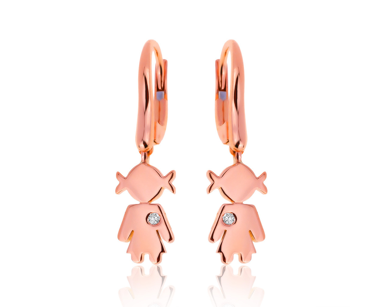 Оригинальные золотые серьги с бриллиантами 0.02ct Crivelli 050620/1