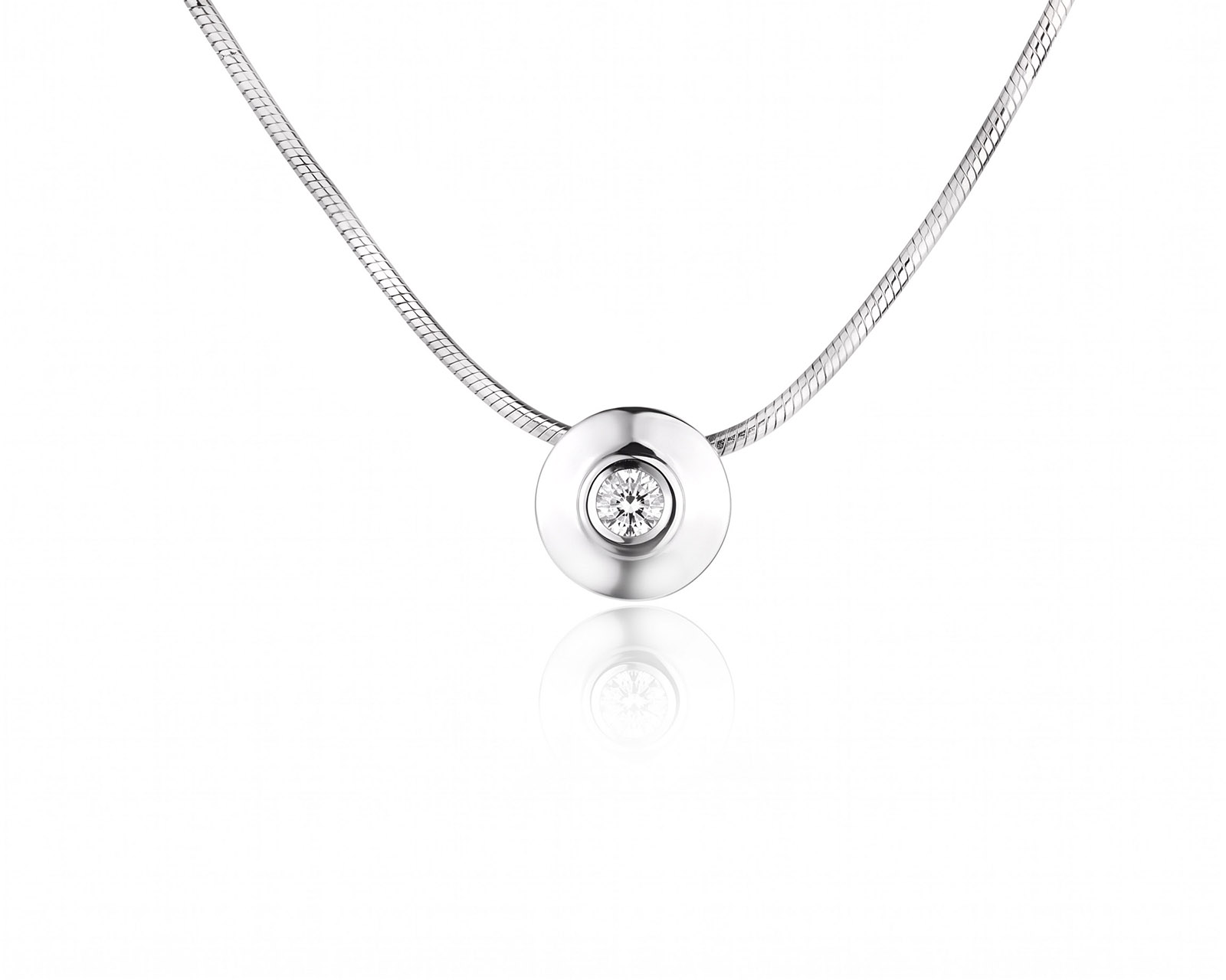 Оригинальное золотое колье с бриллиантом 0.06ct Lykov`s Jewellery 210726/КМ418
