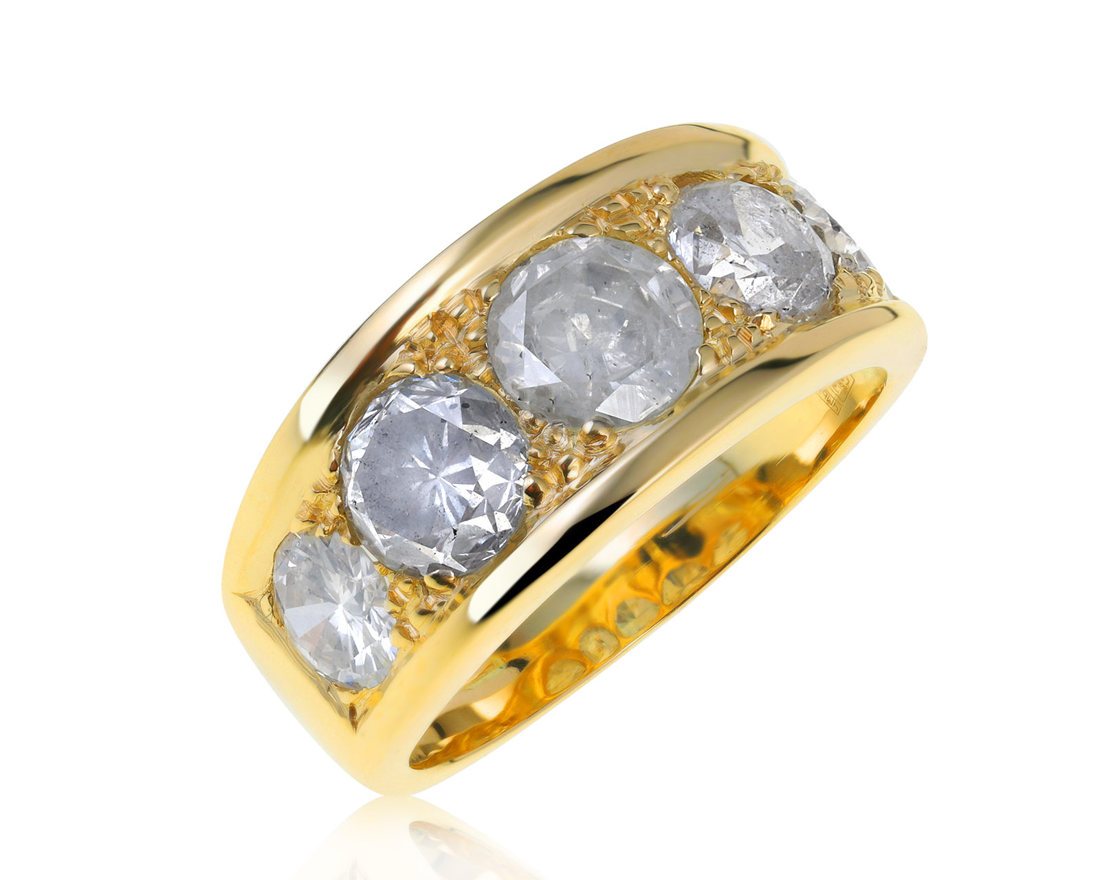 Итальянское золотое кольцо с бриллиантами 2.65ct