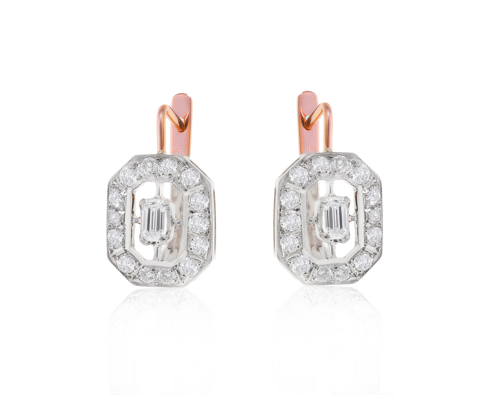 Золотые серьги с бриллиантами 2.12ct СССР