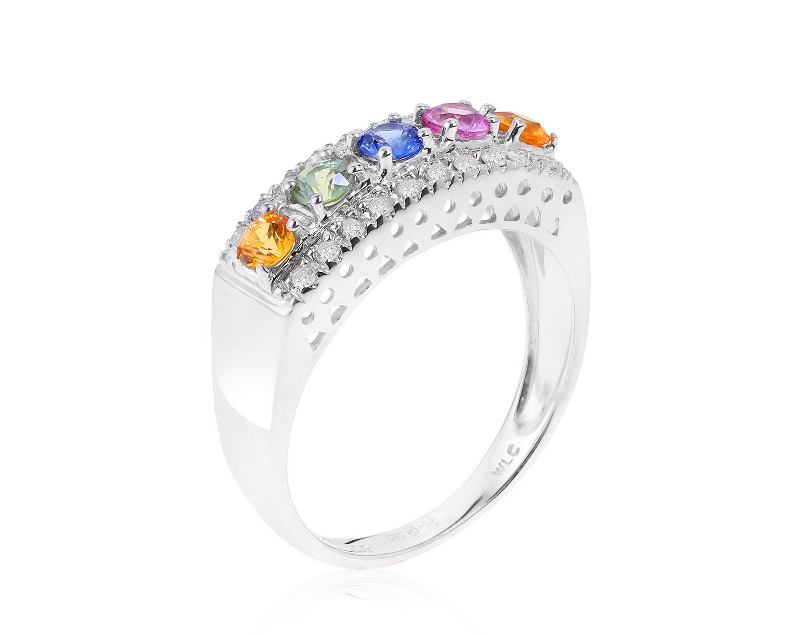 Стильное золотое кольцо с сапфирами 0.58ct 031221/2