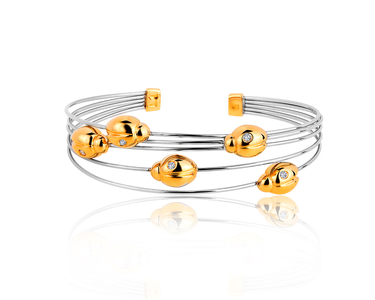 Оригинальный золотой браслет с бриллиантами 0.14ct Zydo 250919/15