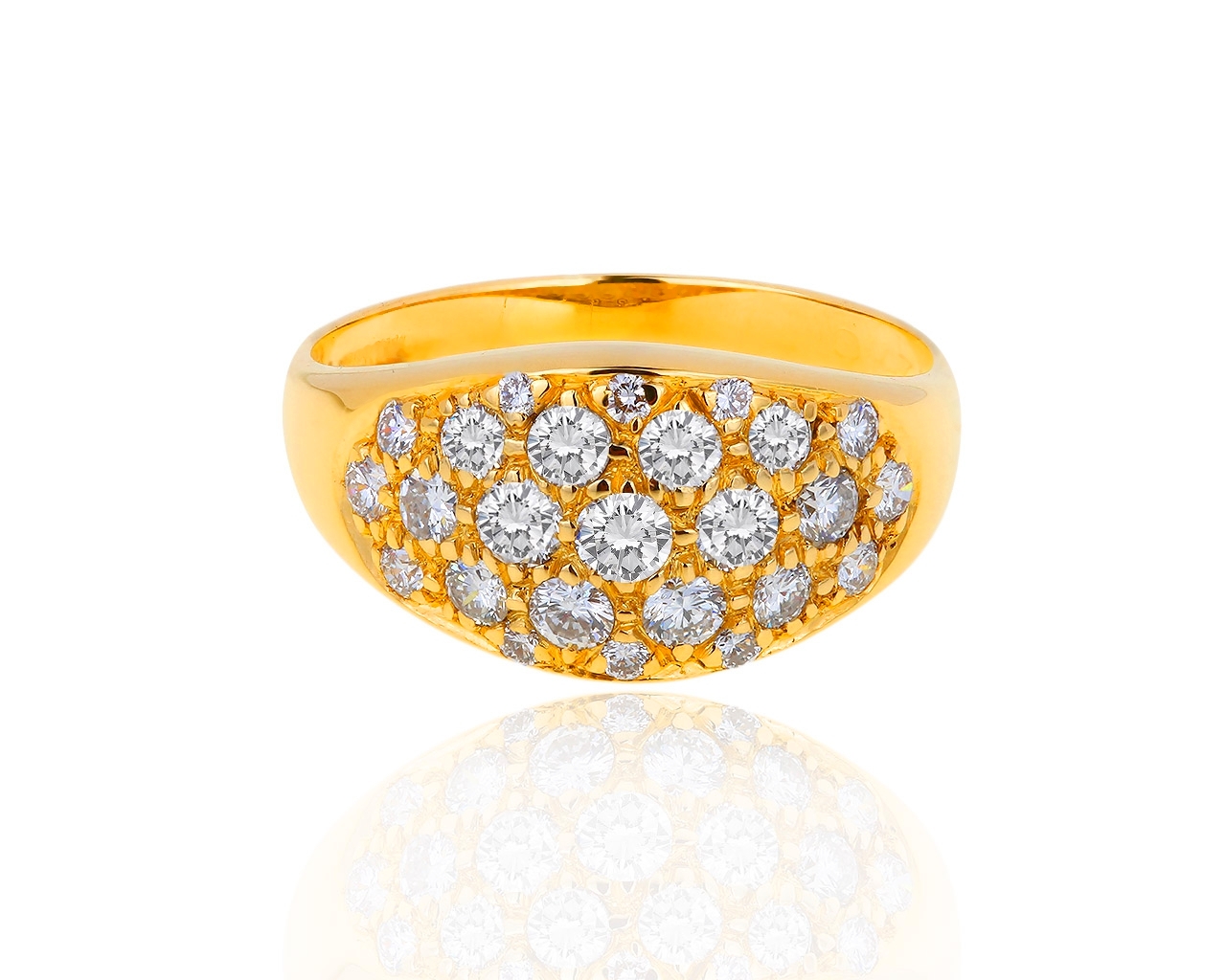 Необычное золотое кольцо с бриллиантами 0.75ct