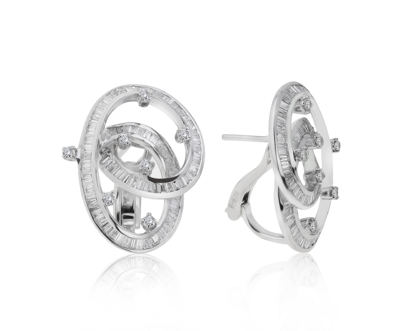Прелестные золотые серьги с бриллиантами 2.58ct 060721/13