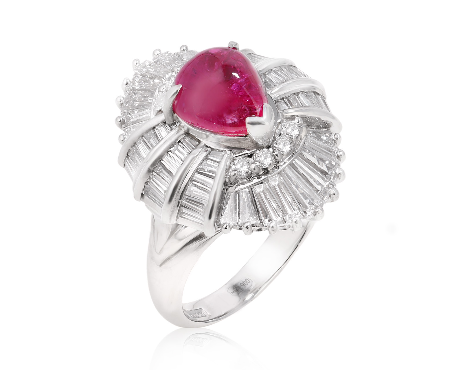Платиновое кольцо с рубином 3.61ct и бриллиантами 2.17ct 060325/5