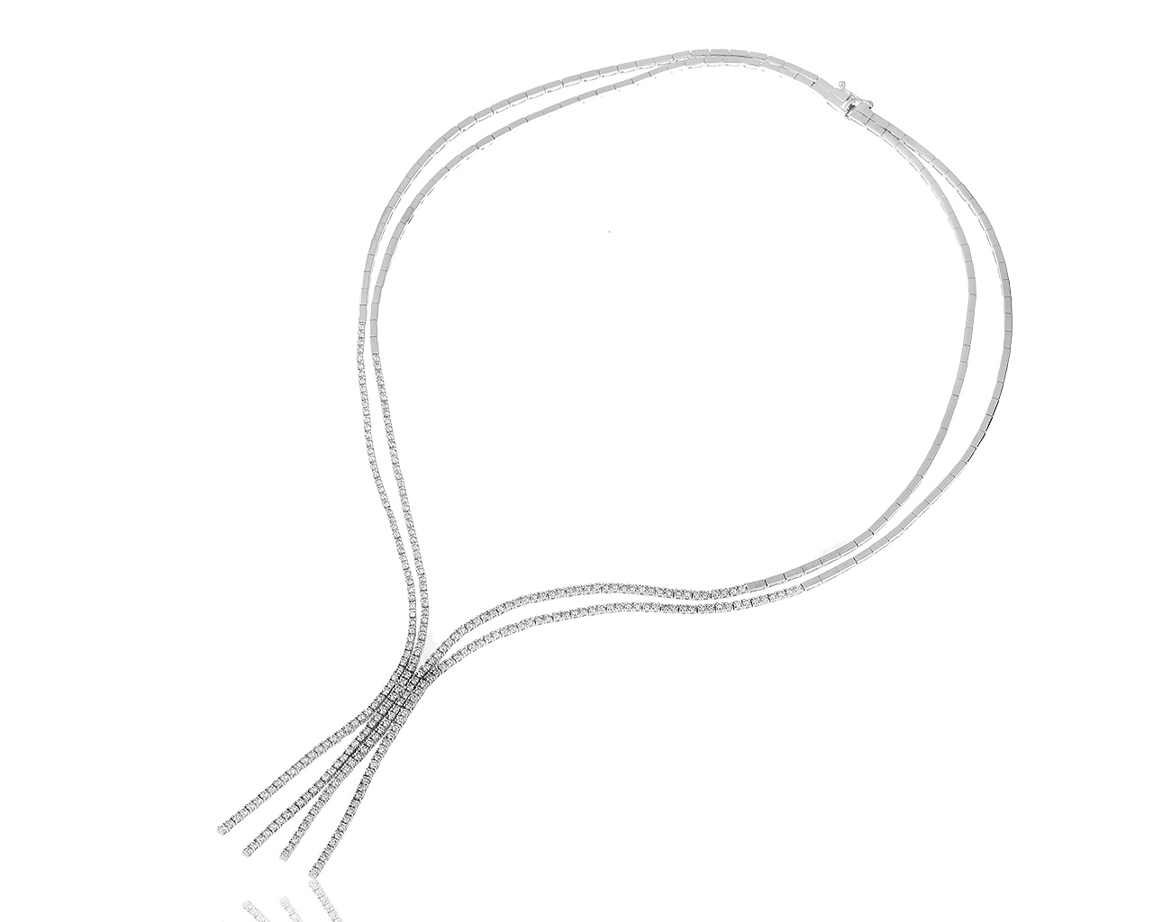 Притягательное золотое колье с бриллиантами 4.14ct