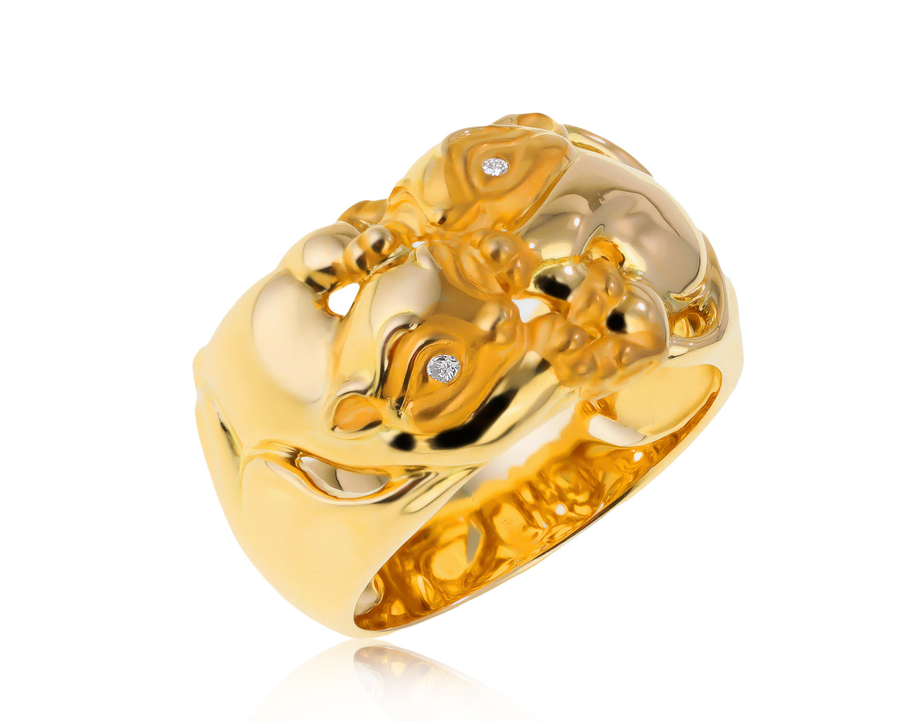Оригинальное золотое кольцо с бриллиантами 0.02ct Magerit Tender