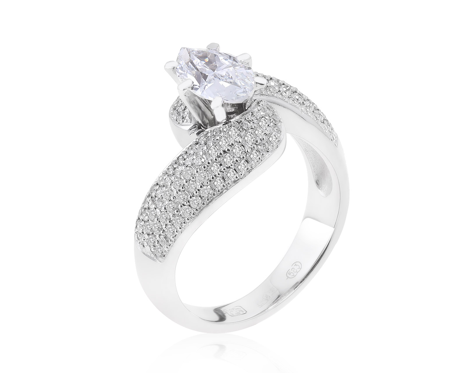 Эксклюзивное золотое кольцо с бриллиантами 2.11ct