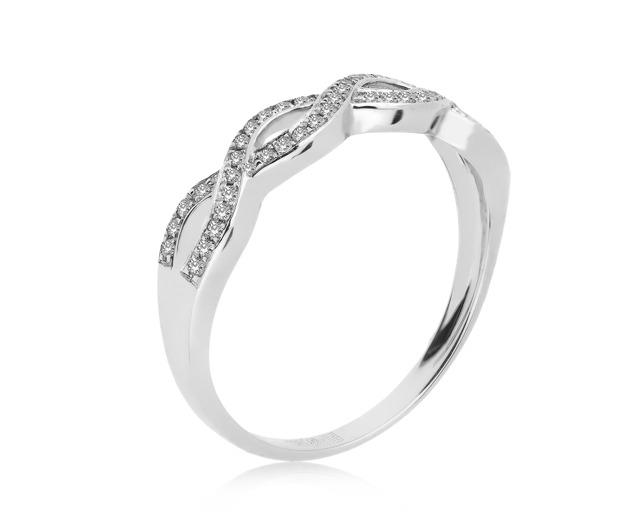 Модное золотое кольцо с бриллиантами 0.12ct