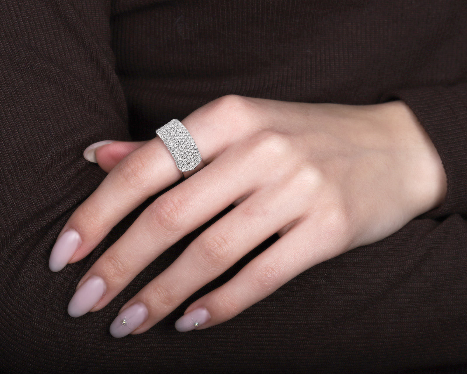 Оригинальное золотое кольцо с бриллиантами 1.01ct Recarlo