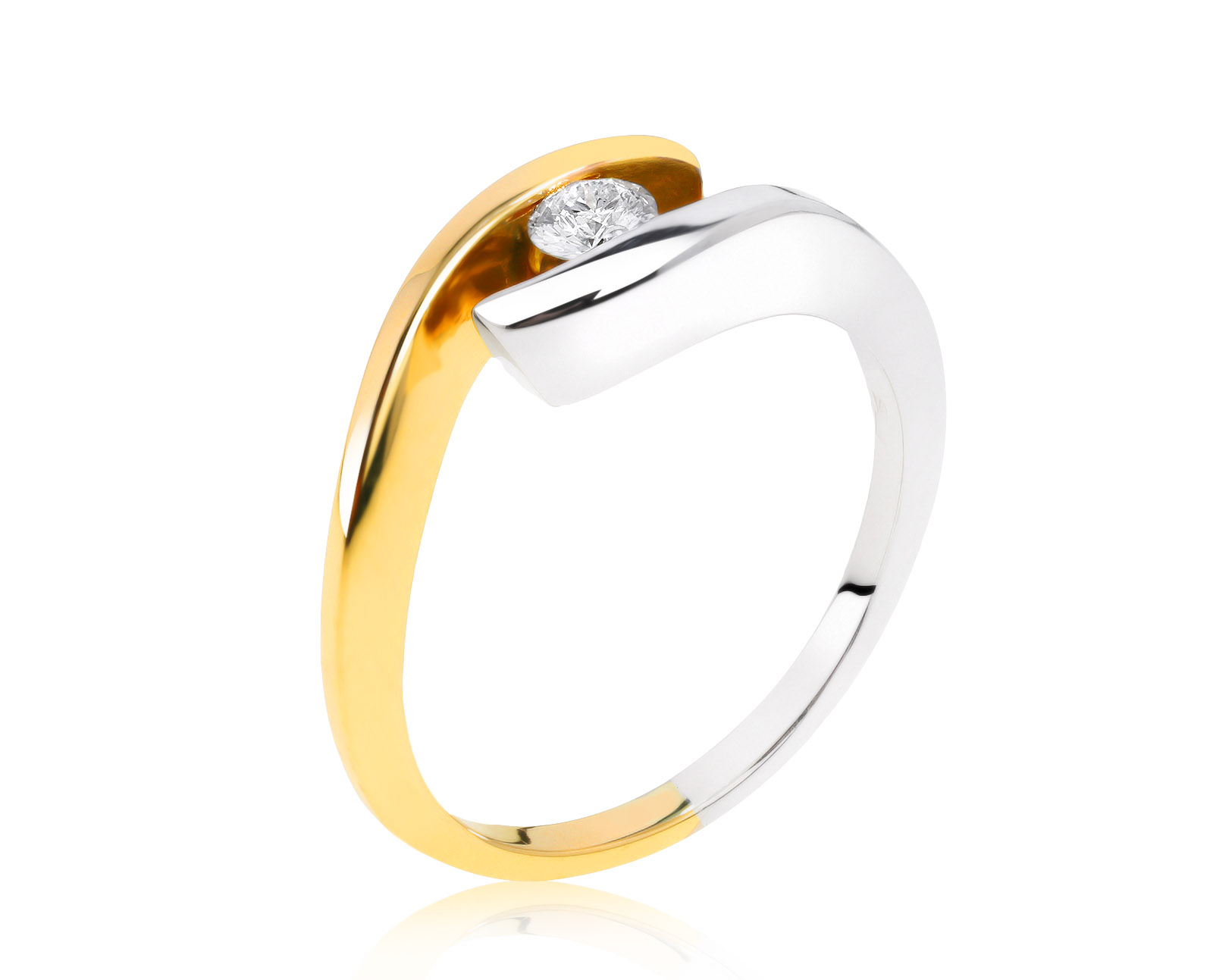 Красивое золотое кольцо с бриллиантом 0.18ct 150721/13