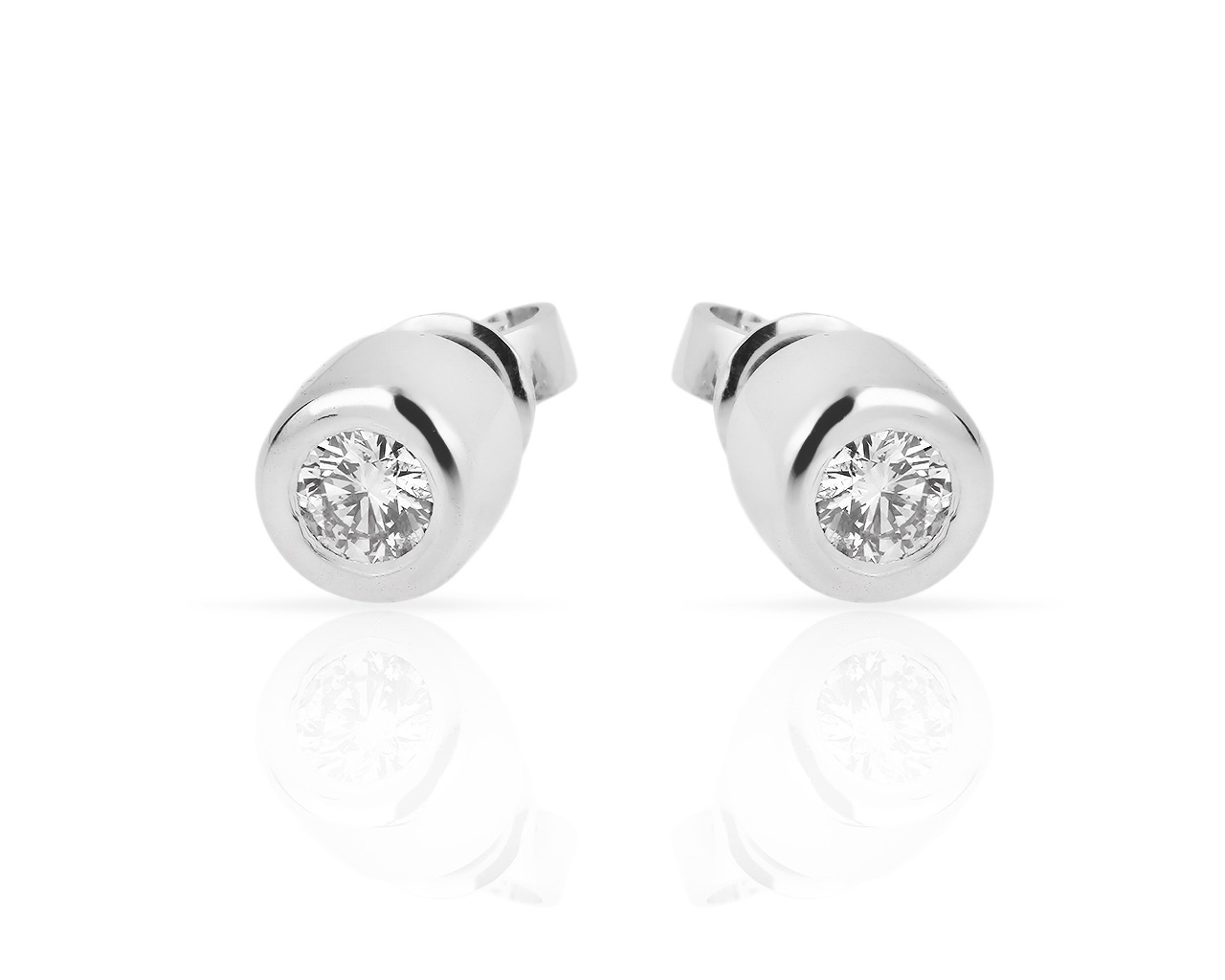 Золотые серьги пусеты с бриллиантами 0.46ct 200418/13