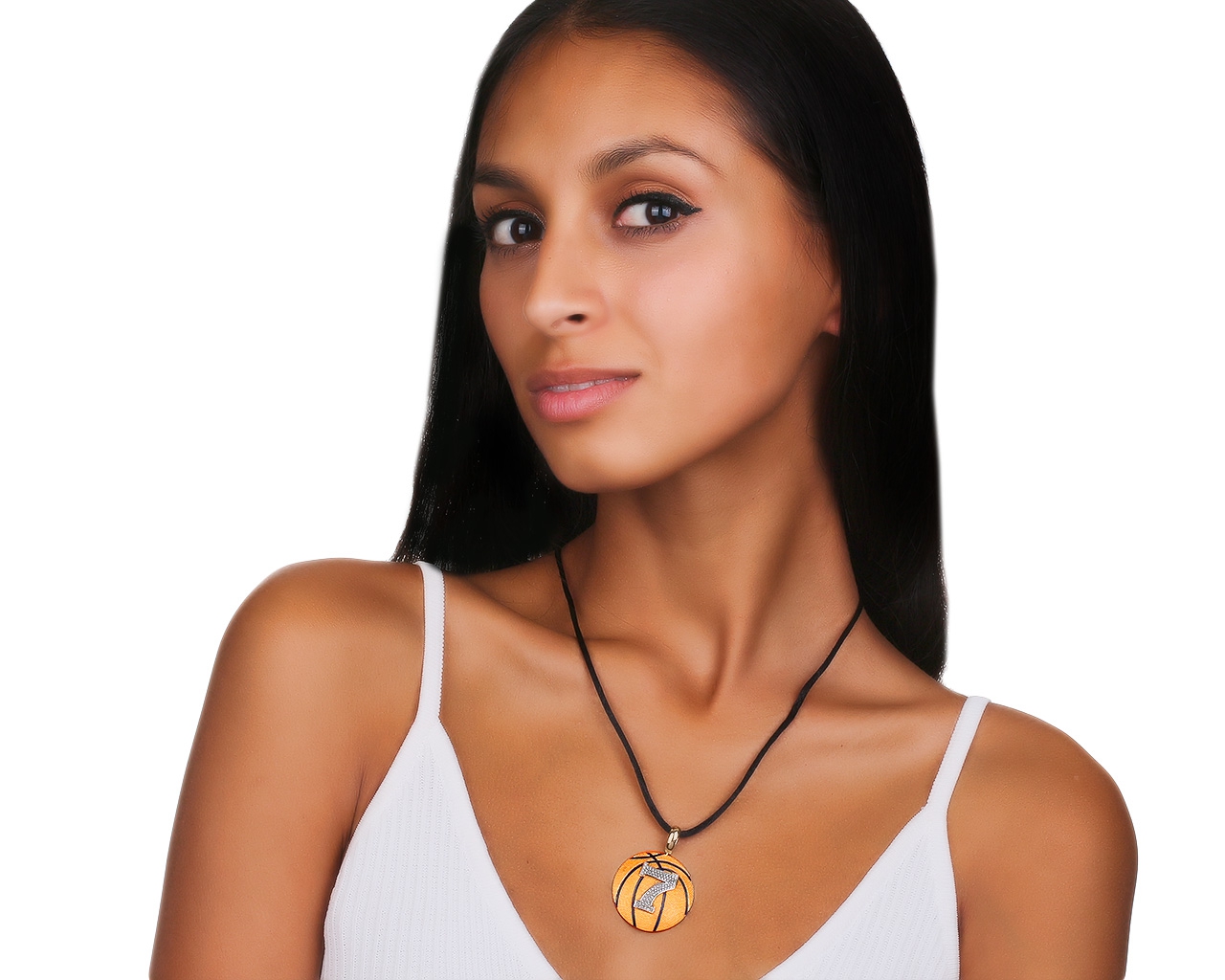 Современный золотой кулон с бриллиантами 0.35ct