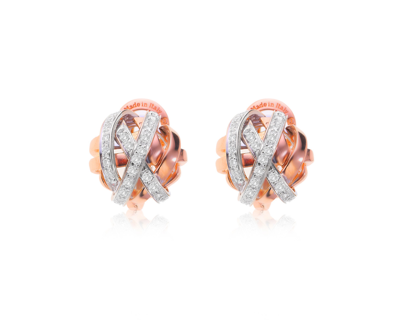 Оригинальные золотые серьги Damiani Chignon