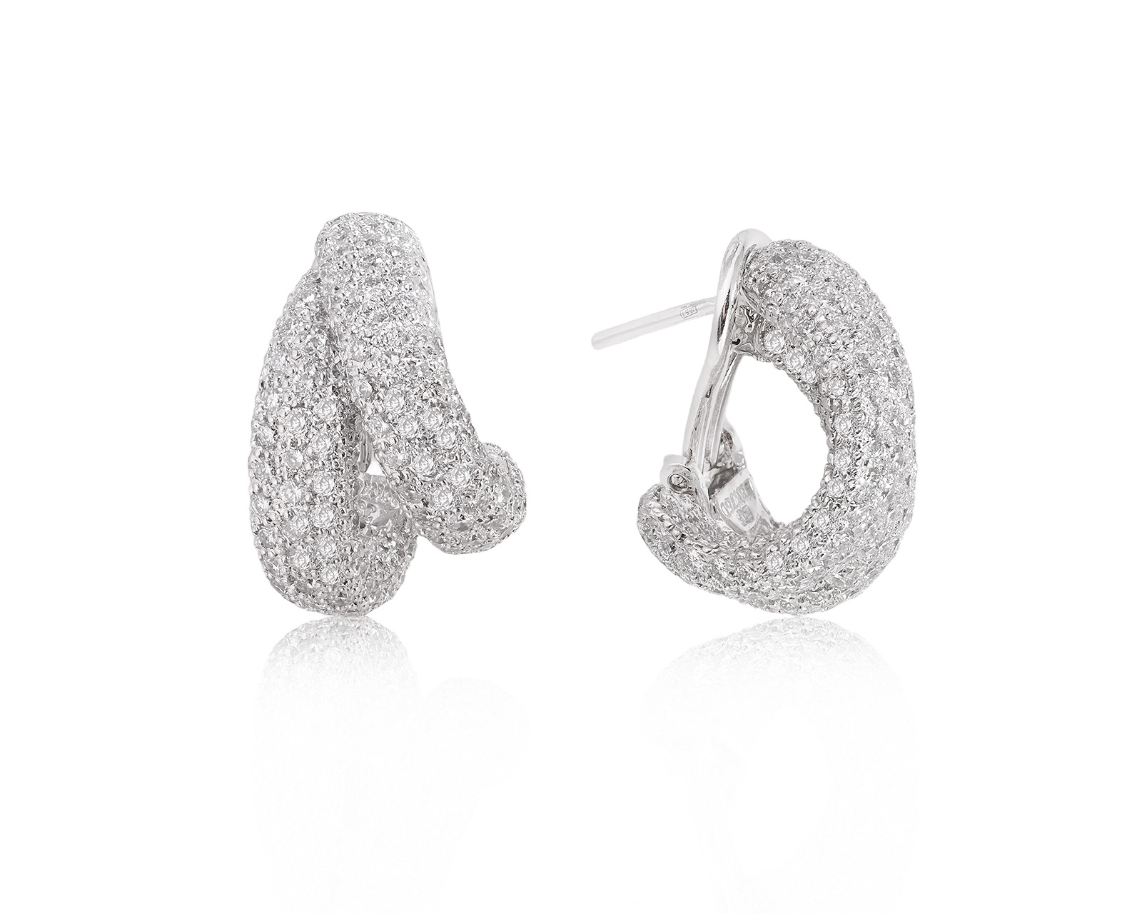 Золотые серьги с бриллиантами 4.00ct