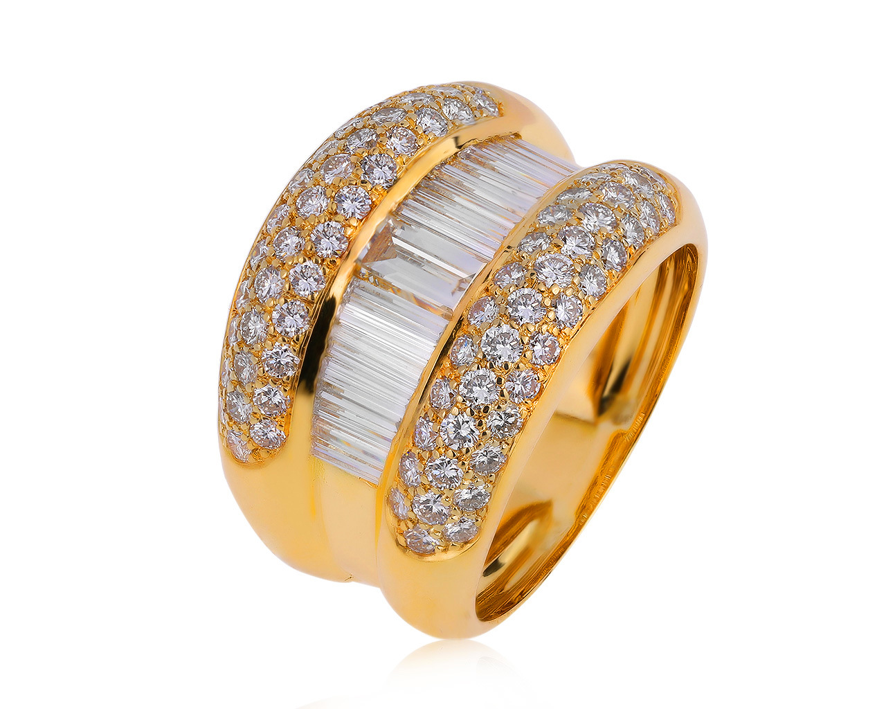 Оригинальное золотое кольцо с бриллиантами 3.50ct Chopard La Strada