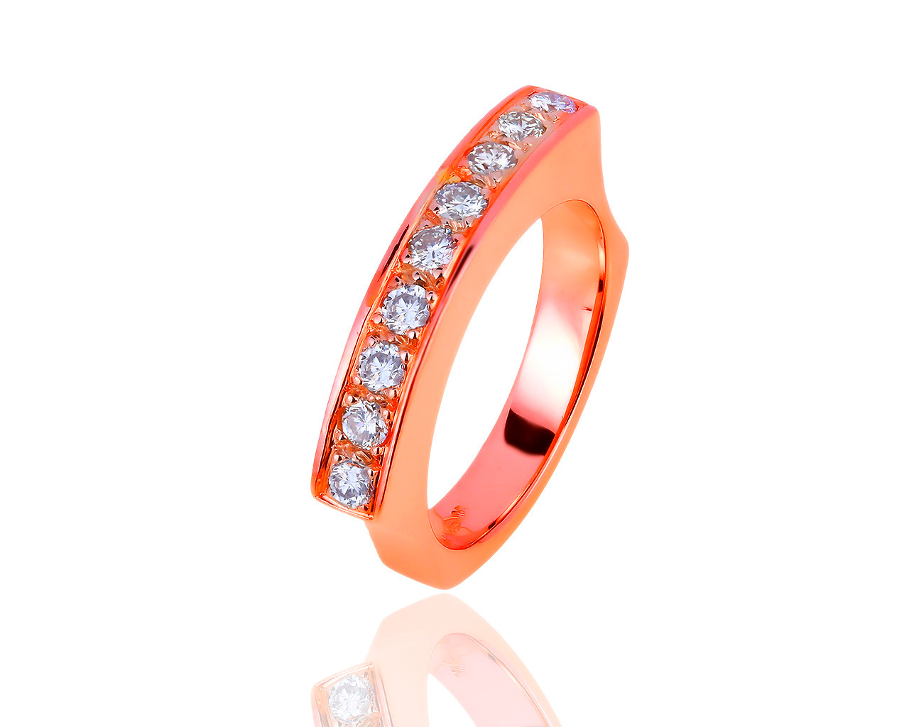 Изумительное золотое кольцо с бриллиантами 0.55ct 260617/10