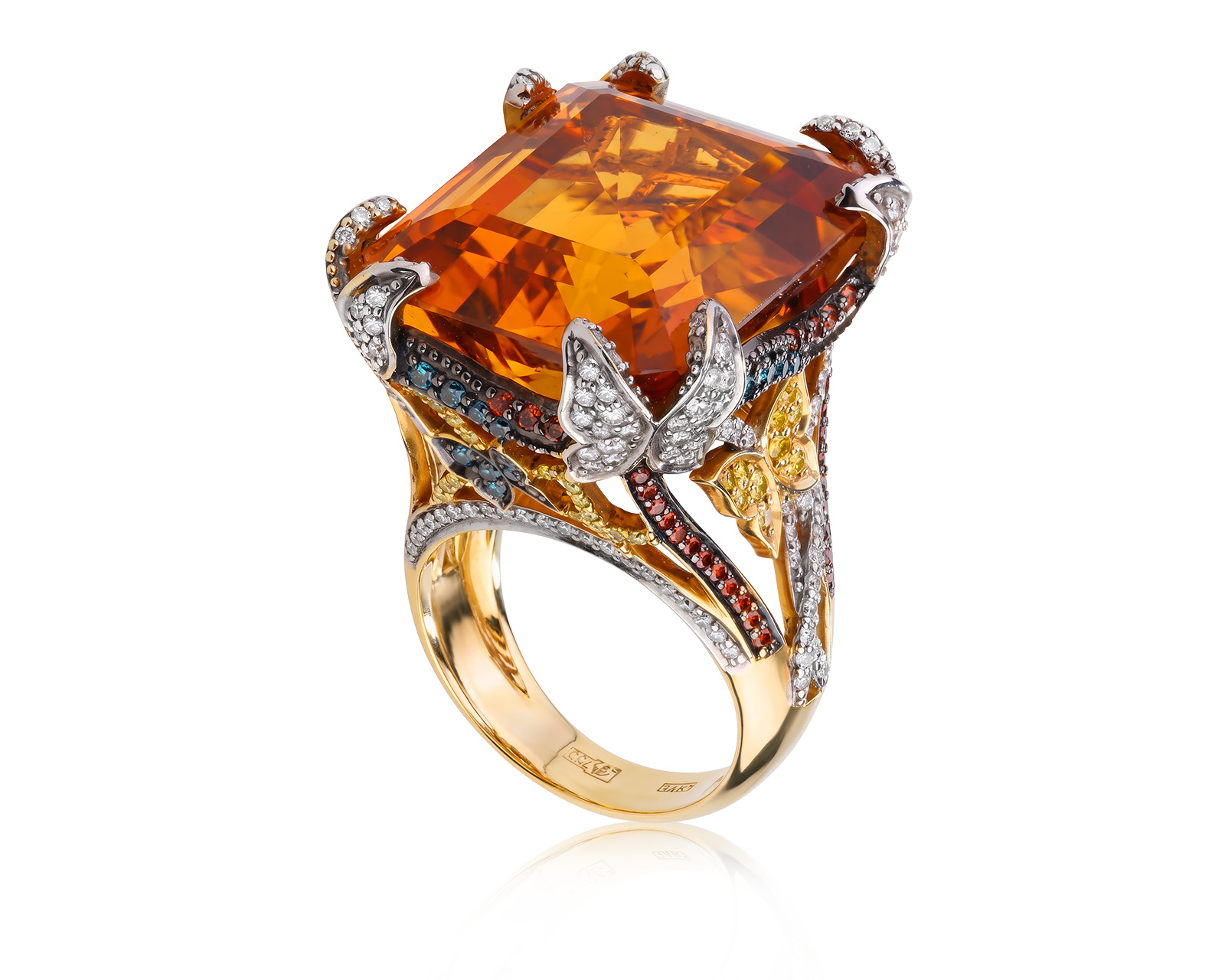 Оригинальное золотое кольцо с цитрином 48.00ct Lykov`s Jewellery 040626/КМ401
