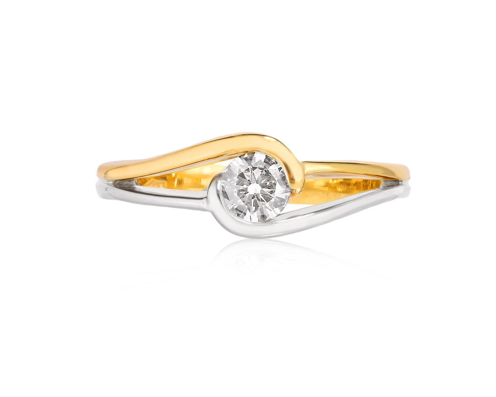 Золотое кольцо с бриллиантом 0.34ct