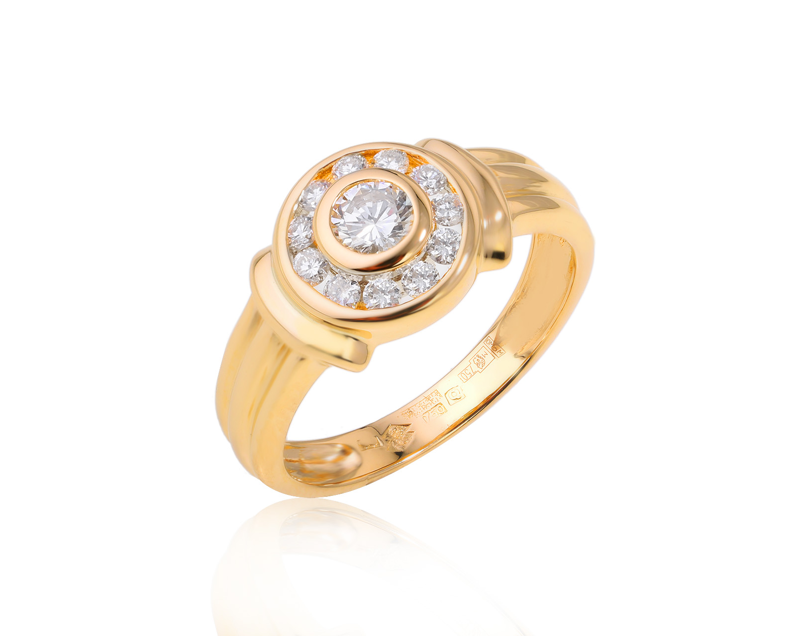 Золотое кольцо с бриллиантами 0.44ct