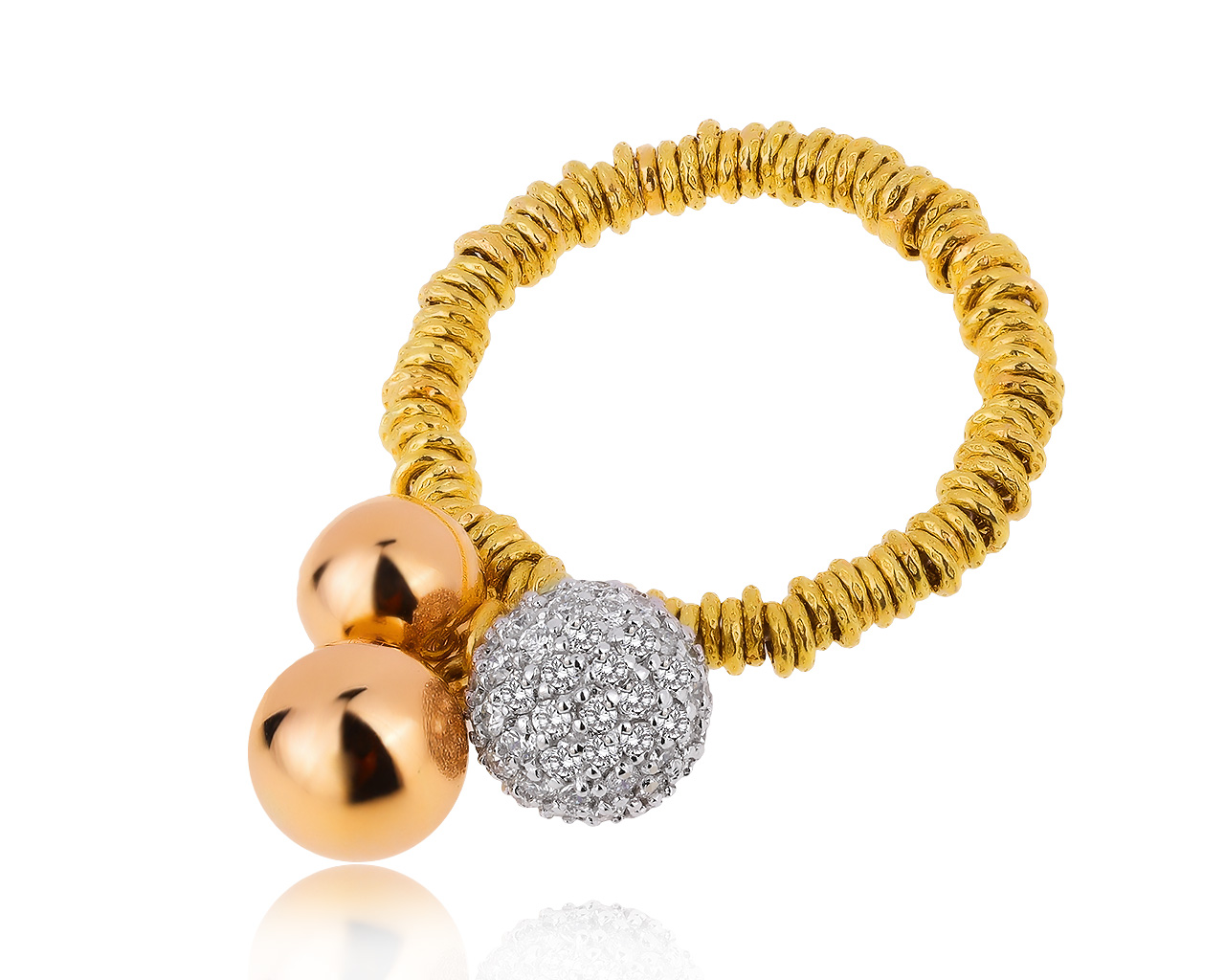 Оригинальное золотое кольцо с бриллиантами 0.90ct Roberto Demeglio