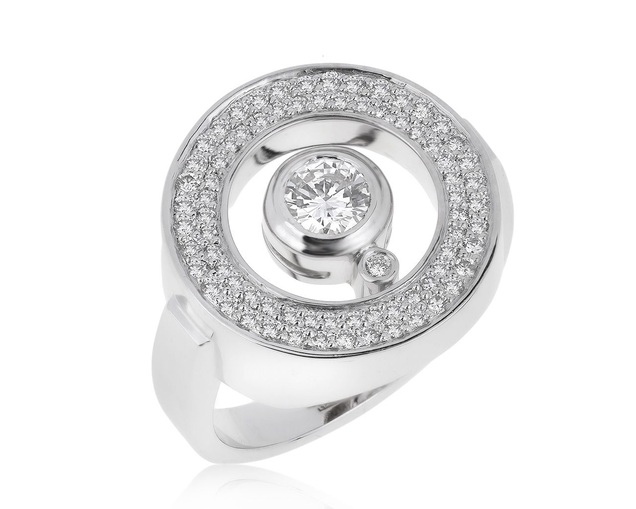 Элегантное золотое кольцо с бриллиантами 0.80ct