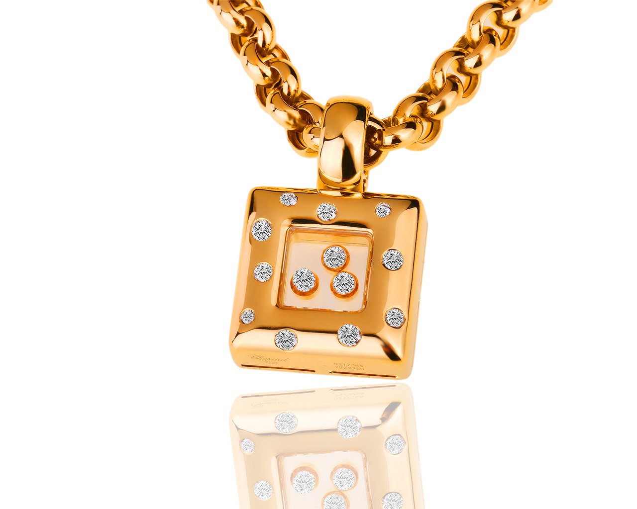 Золотая подвеска с бриллиантами 0.25ct Chopard Happy Diamonds 130219/2