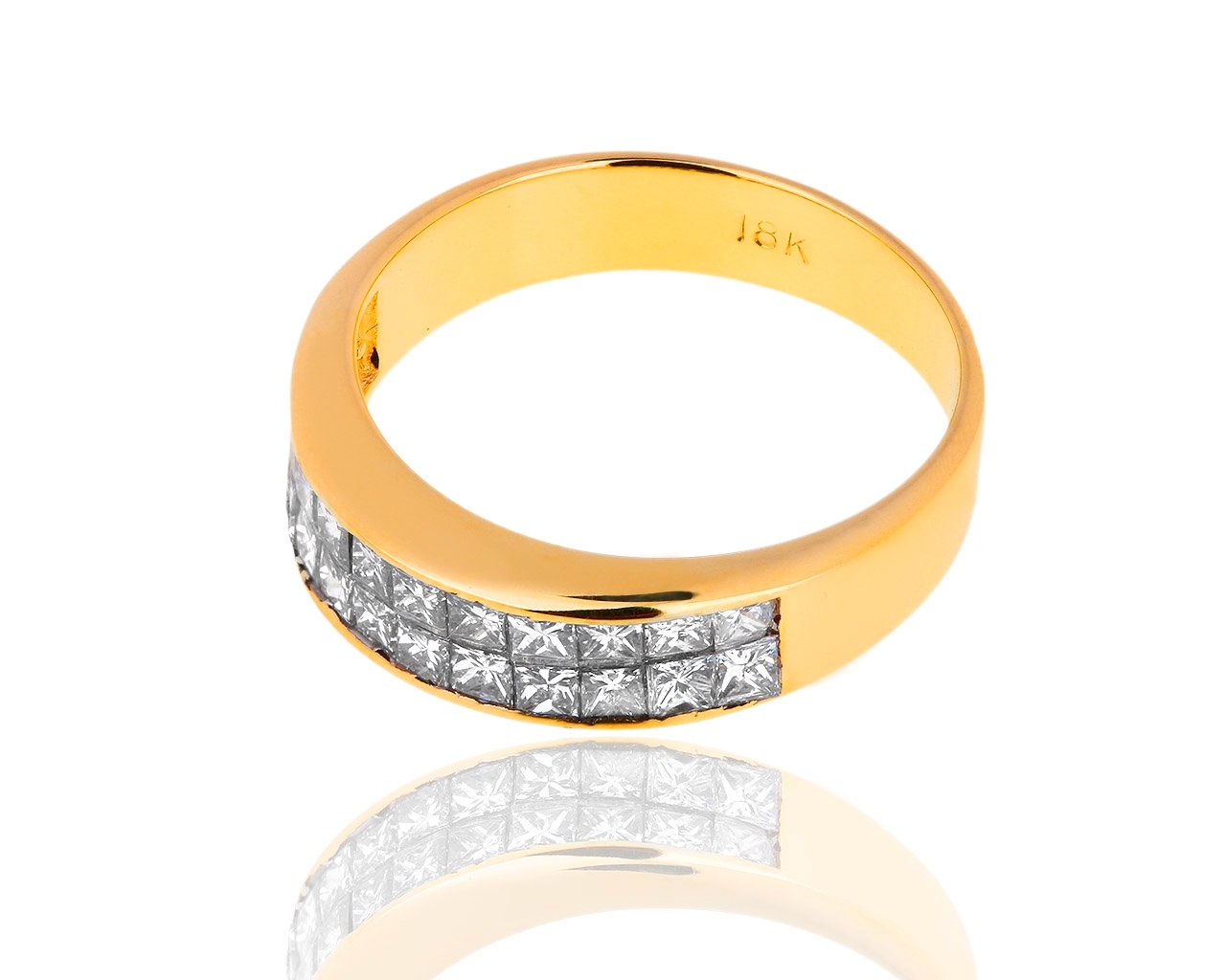 Интересное золотое кольцо с бриллиантами 0.90ct