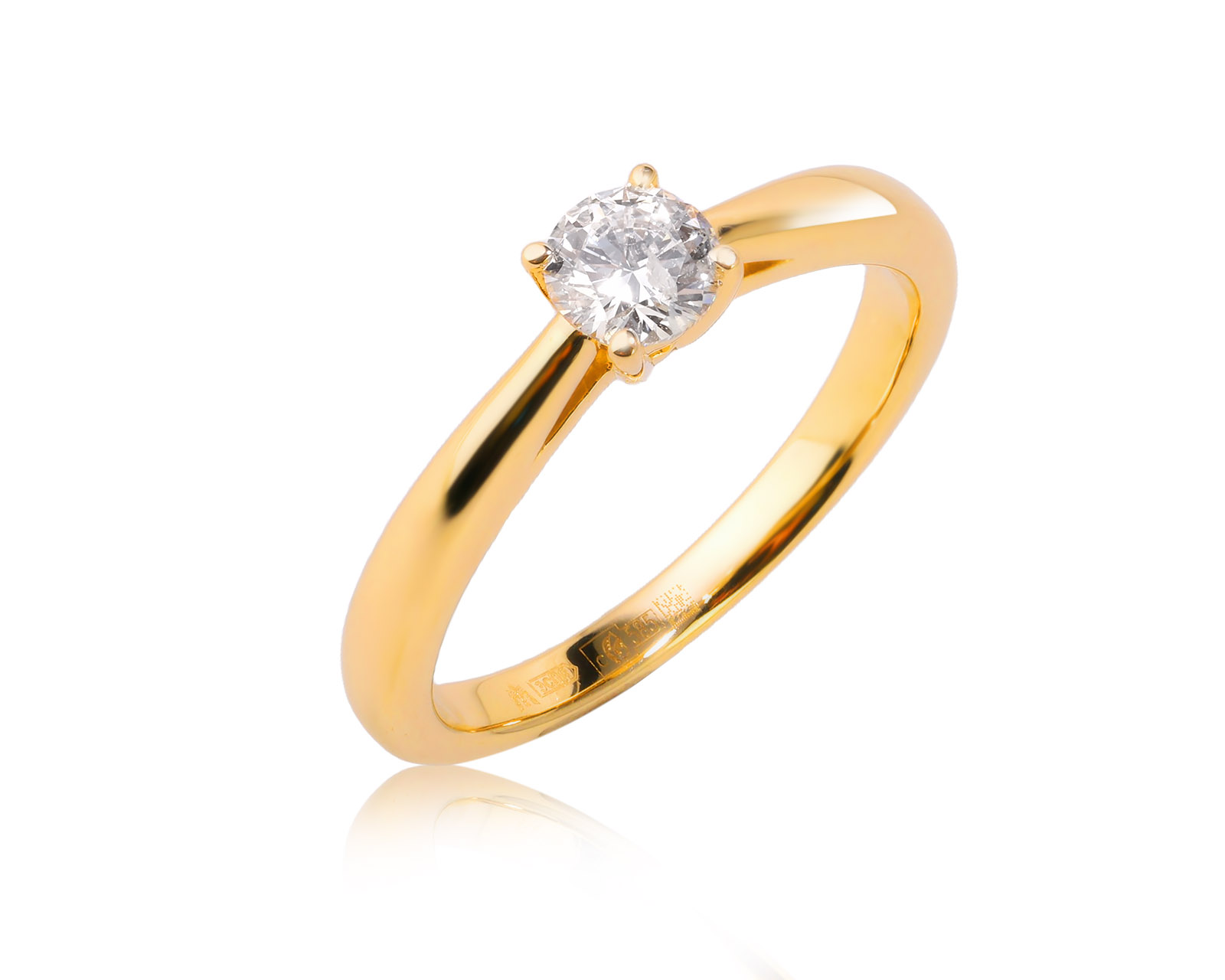 Оригинальное золотое кольцо с бриллиантом 0.34ct МЮЗ Solo 1920 190426/1