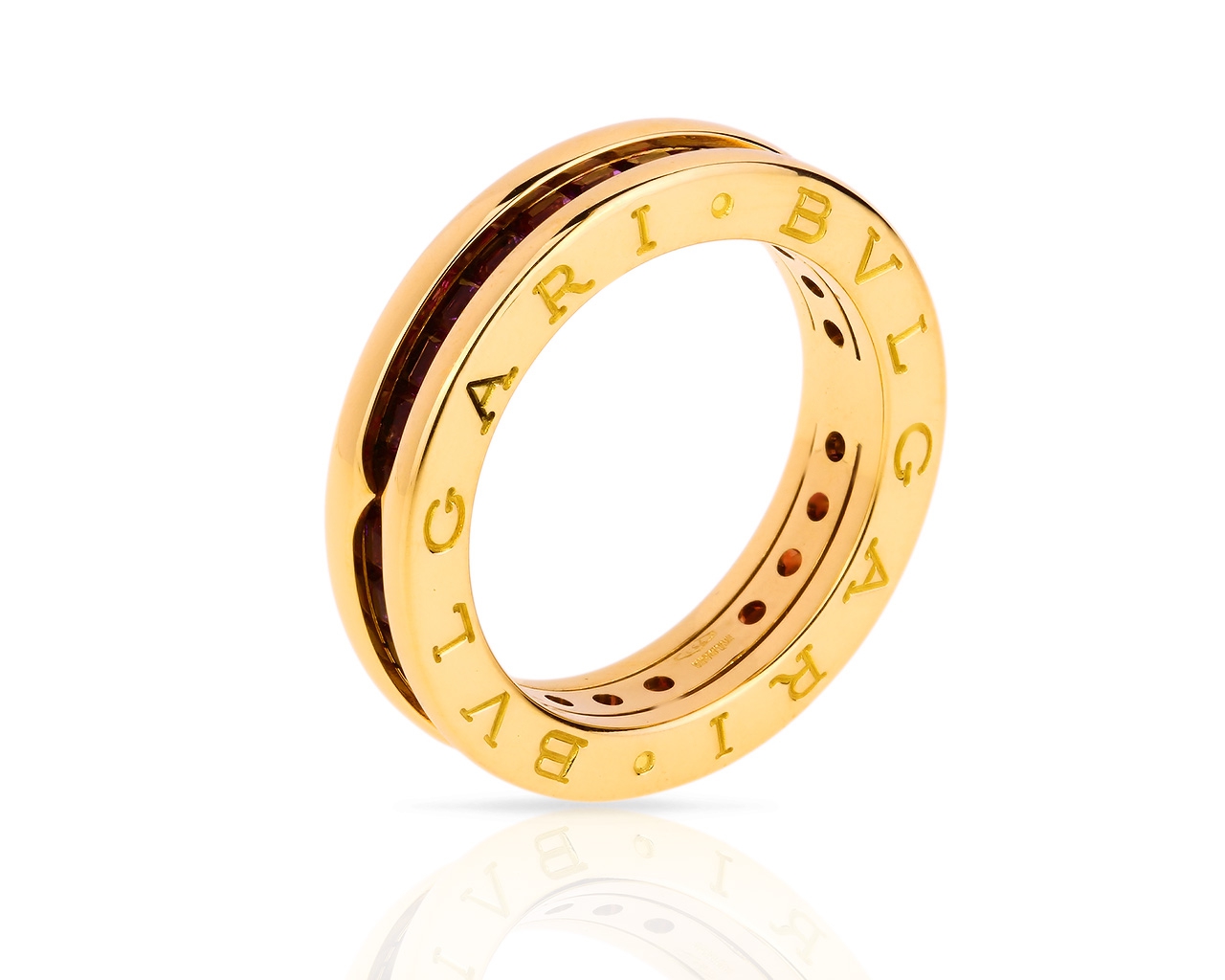Золотое кольцо с аметистами Bvlgari B.Zero 1