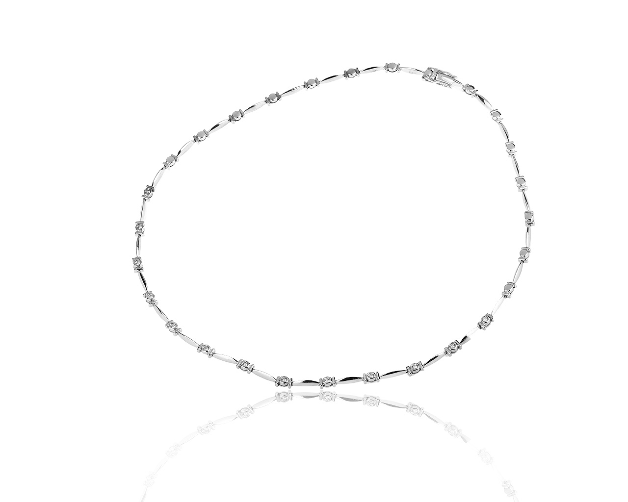 Изысканное золотое колье с бриллиантами 0.38ct