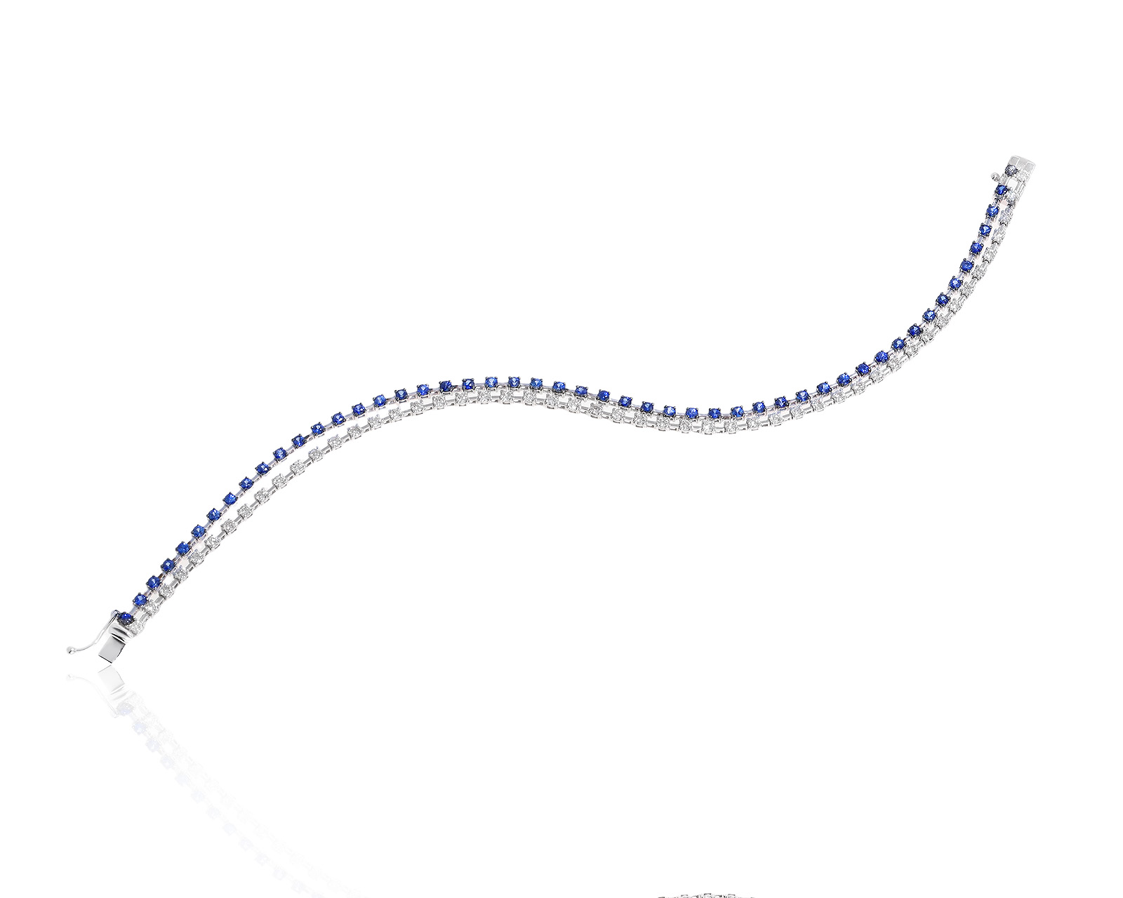 Золотой браслет с сапфирами 2.00ct и бриллиантами 1.25ct 080825/27