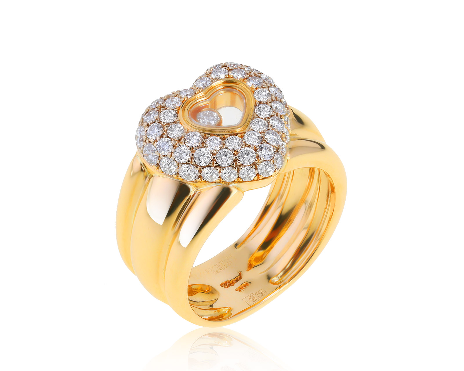 Оригинальное золотое кольцо Chopard Happy Diamonds 050422/1