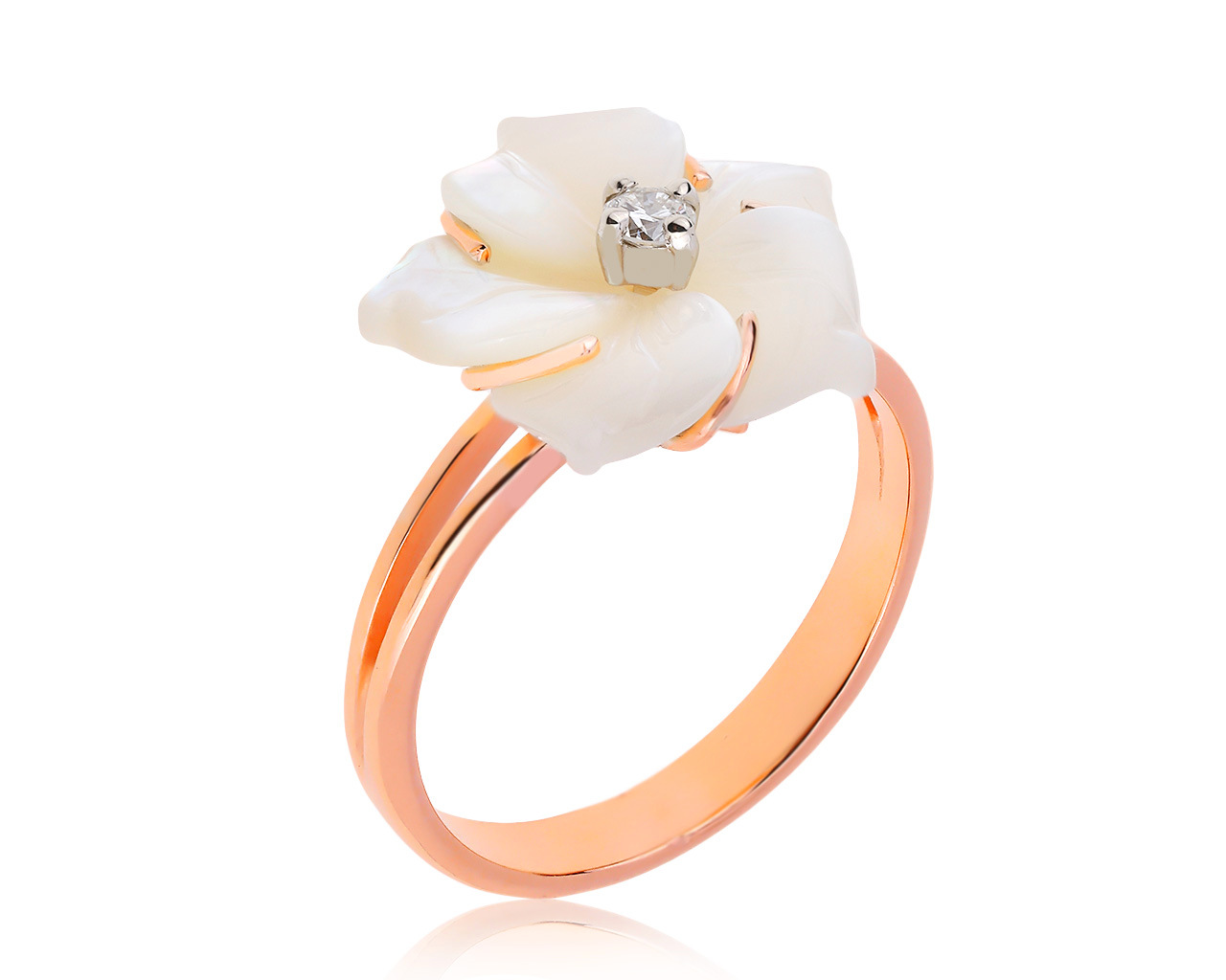 Роскошное золотое кольцо с бриллиантом 0.07ct 080920/7