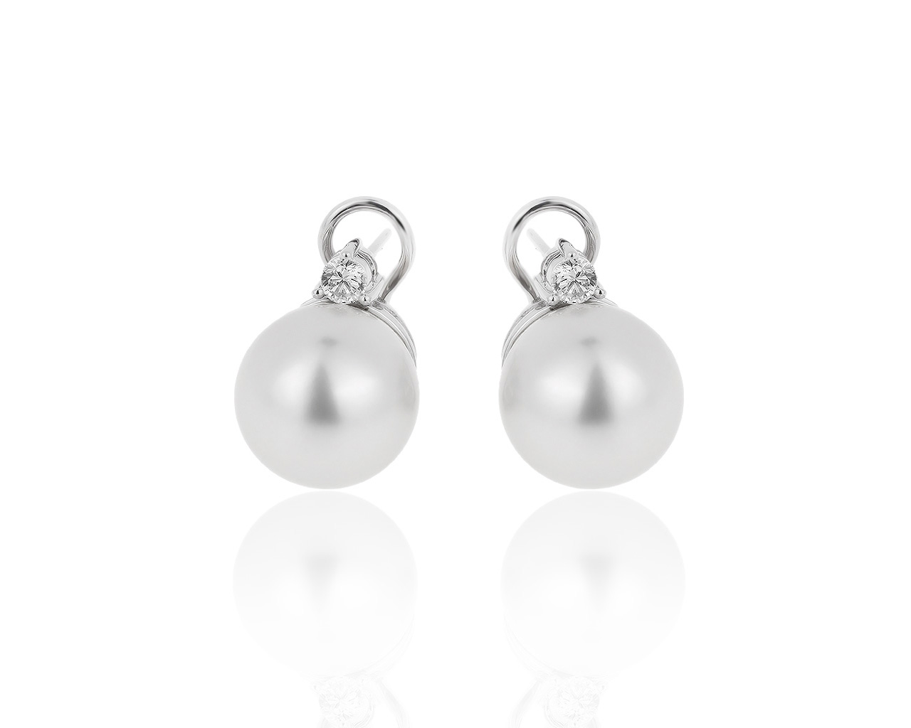 Оригинальные золотые серьги с жемчугом 12.60 мм WCJ 241019/6