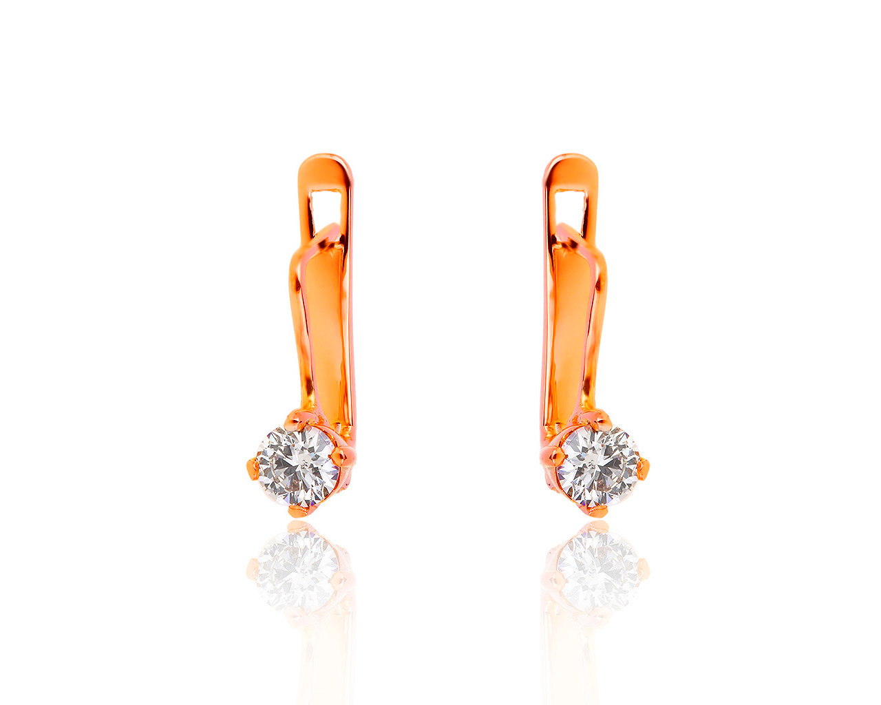 Классические золотые серьги с бриллиантами 0.47ct 030619/8