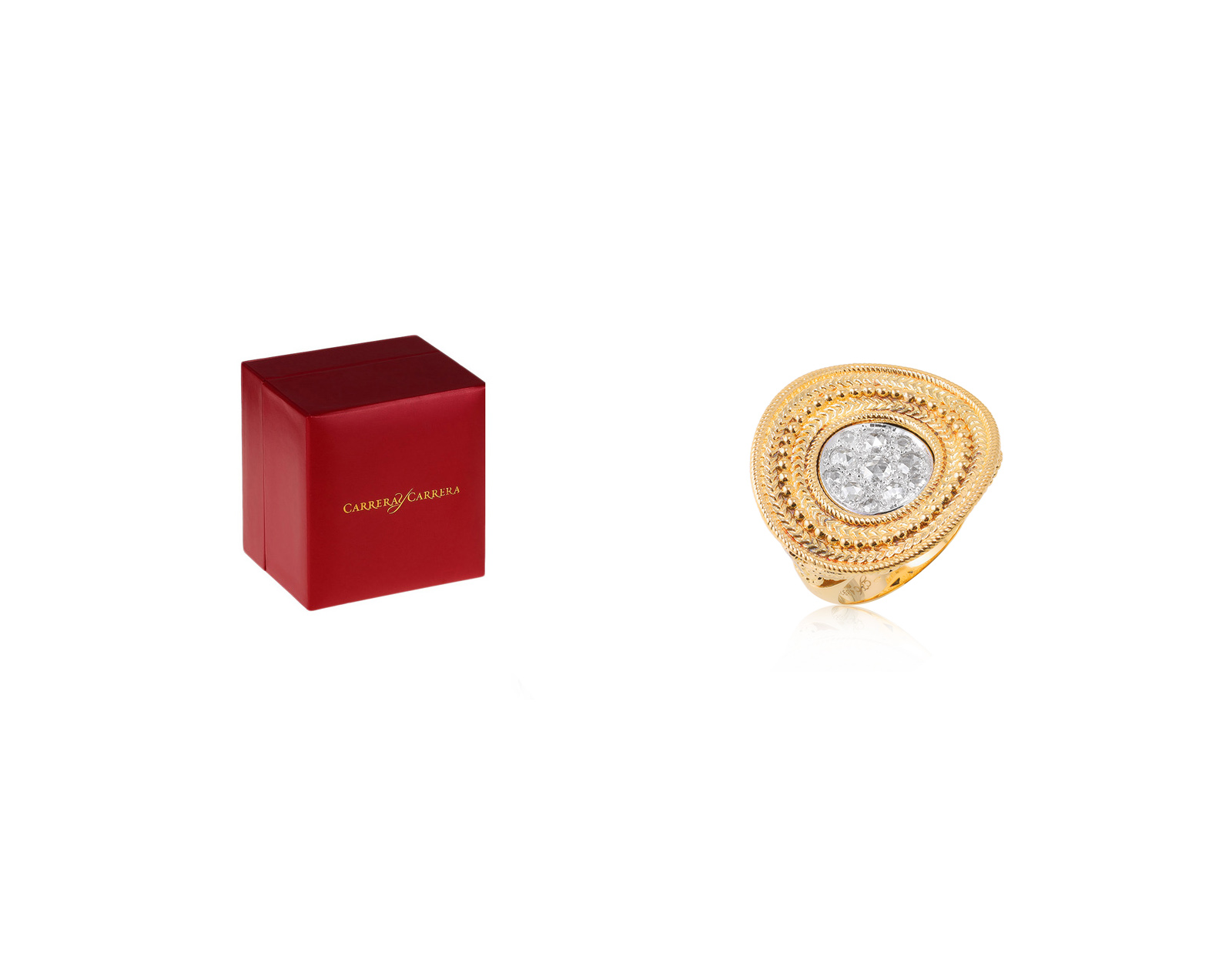Оригинальное золотое кольцо Carrera y Carrera Ruedo Maxi