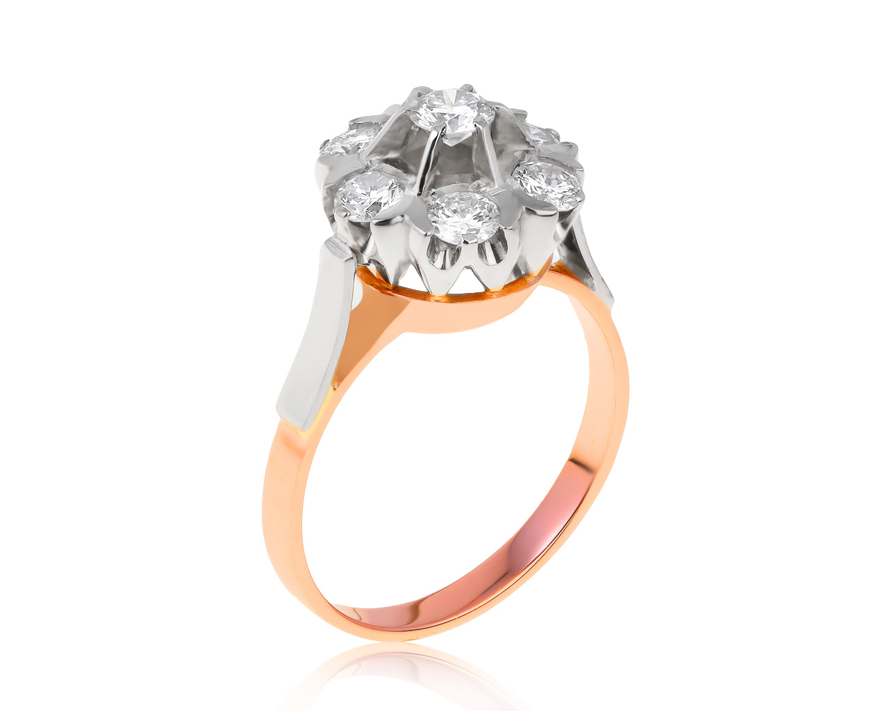 Винтажное золотое кольцо с бриллиантами 1.09ct СССР 200621/4