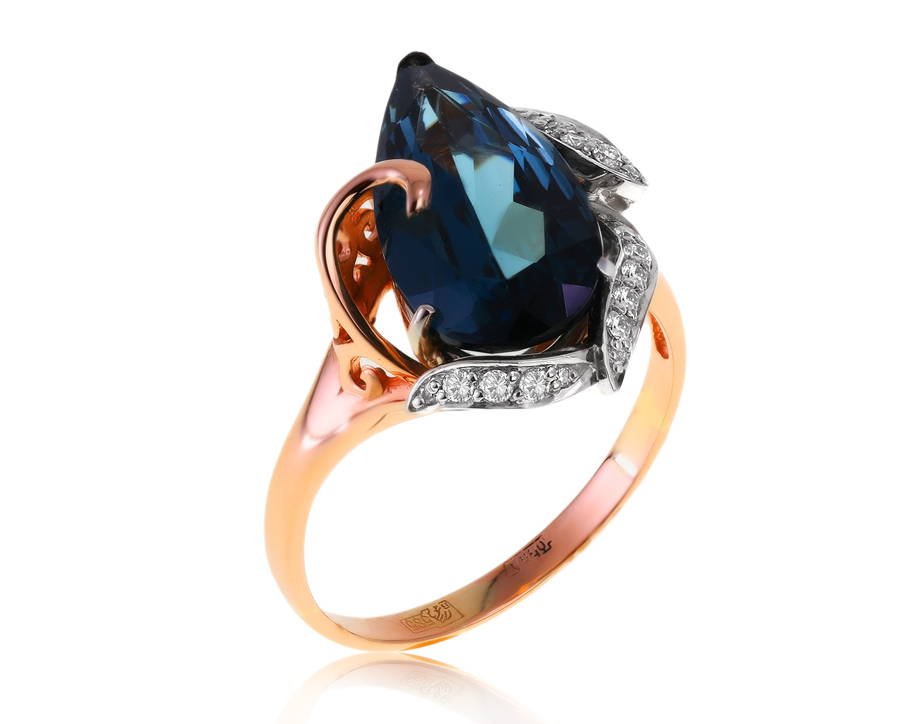Великолепное золотое кольцо с топазом 4.57ct 080121/8