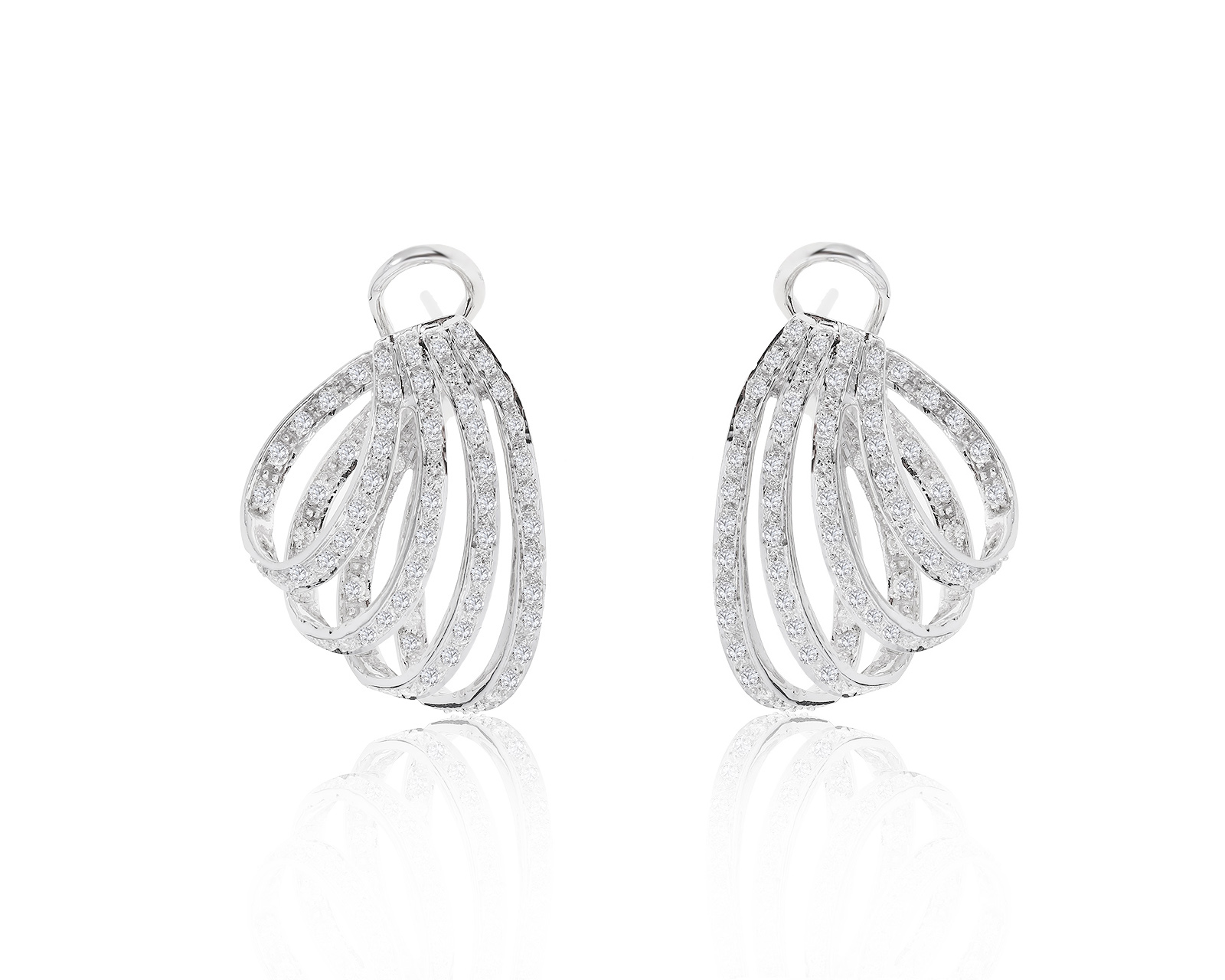 Притягательные золотые серьги с бриллиантами 1.46ct