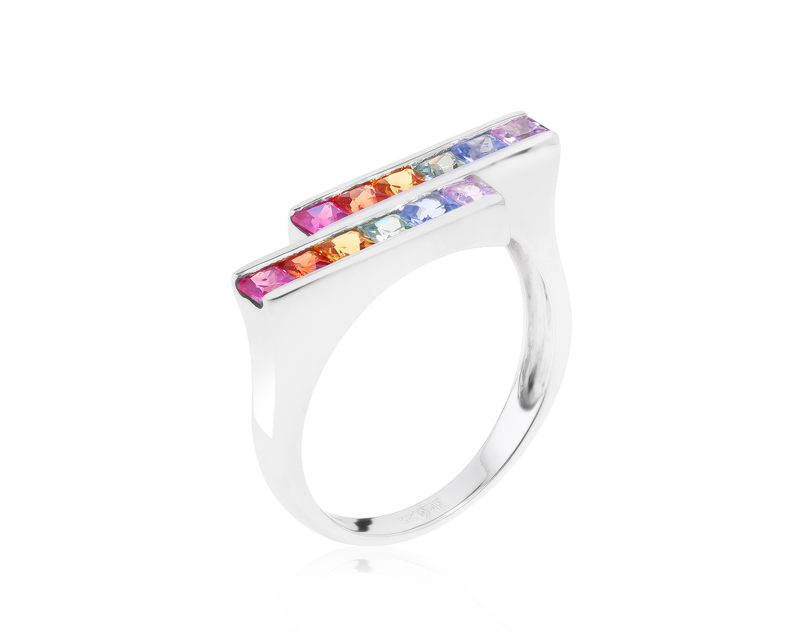 Праздничное золотое кольцо с сапфирами 1.32ct 021221/3